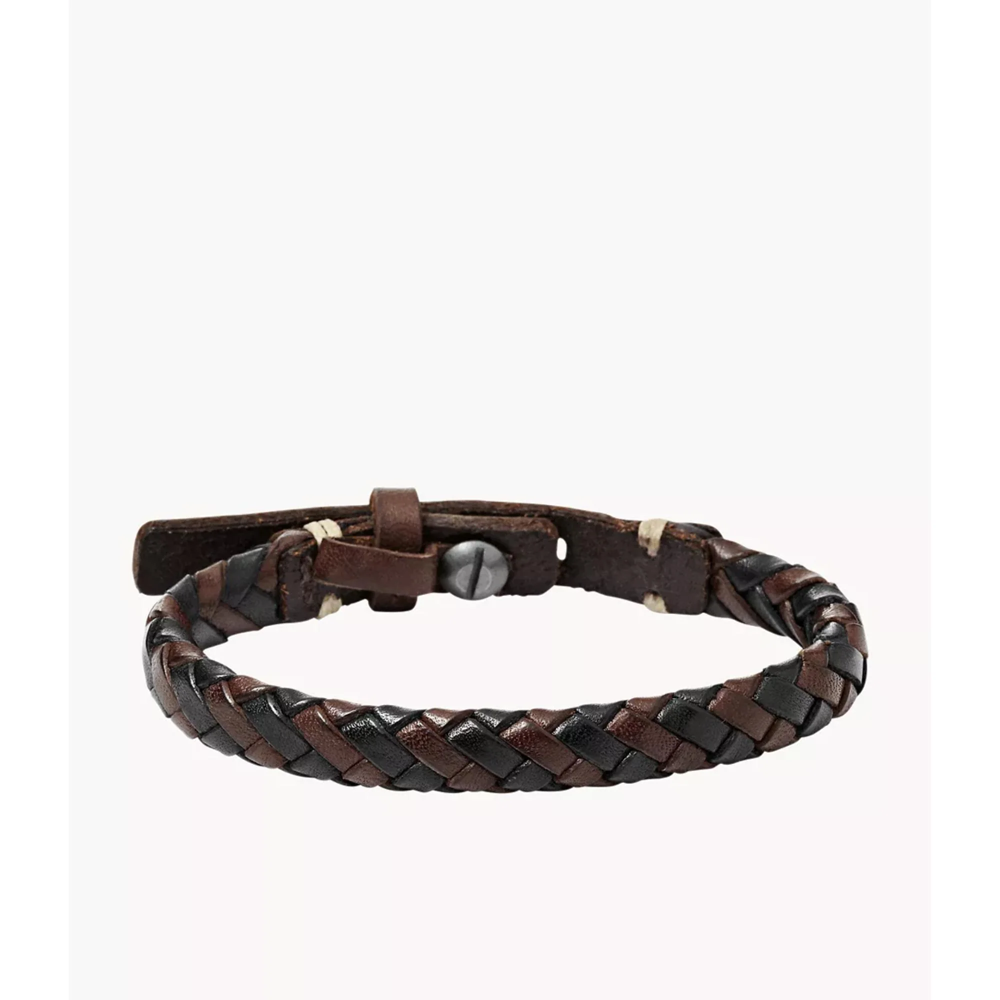 Fossil Braided Brown and Black Leather Men’s Bracelet JA5932716 - Image 7