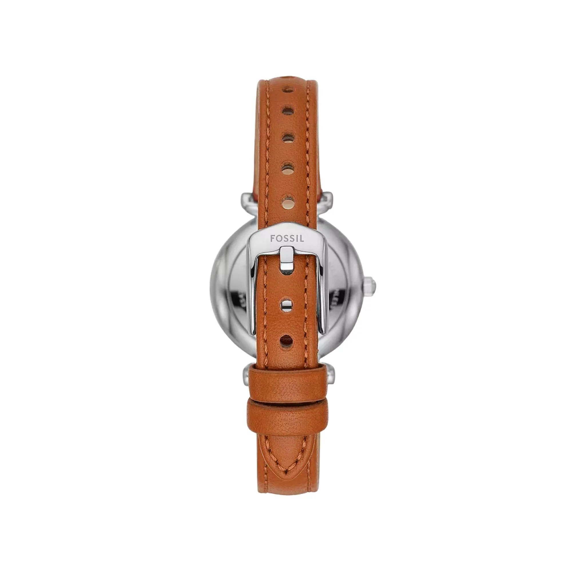 Fossil Carlie Mini Tan Leather Strap Blue Mother of Pearl Dial Women’s Watch ES4701 - Image 7
