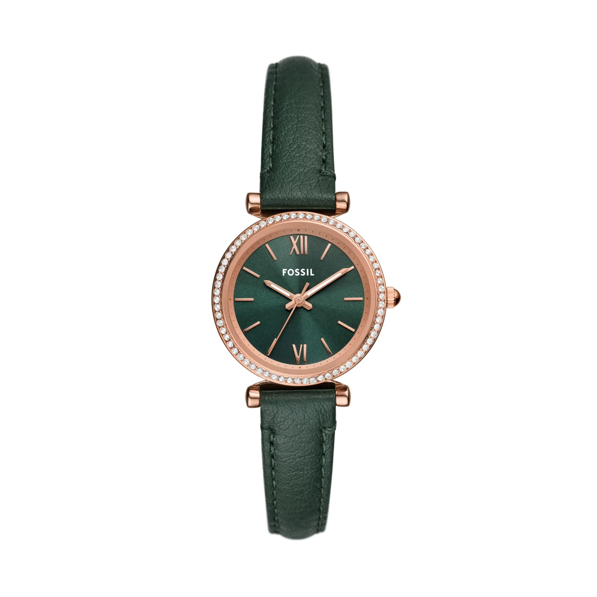 Fossil Carlie Green LiteHide™ Leather Green Dial Women’s Watch ES5370 - Image 4