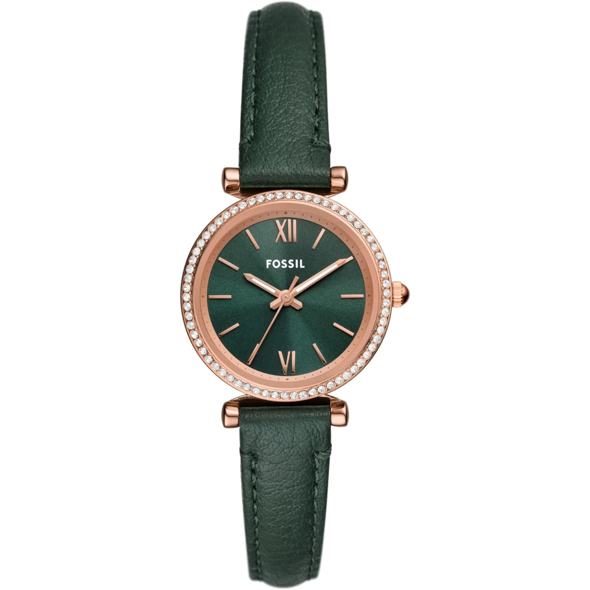 Fossil Carlie Green LiteHide™ Leather Green Dial Women’s Watch ES5370 - Image 5