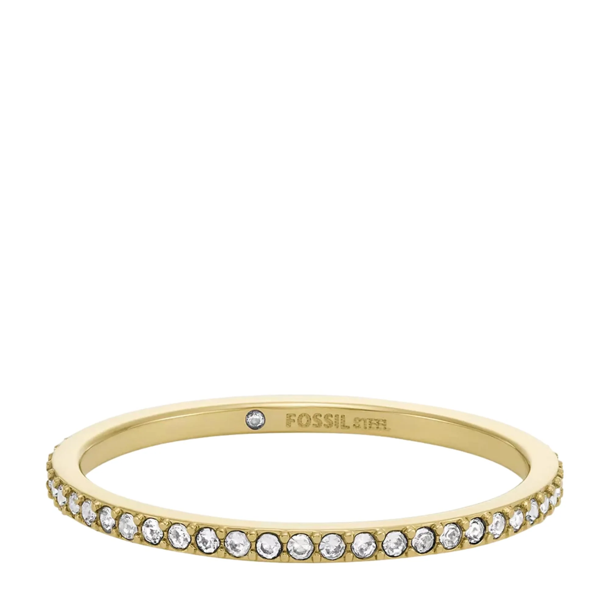 Fossil Ellis Pavé Glitz Gold-Tone Stainless Steel Band Women's Ring JF04686710 - Image 3