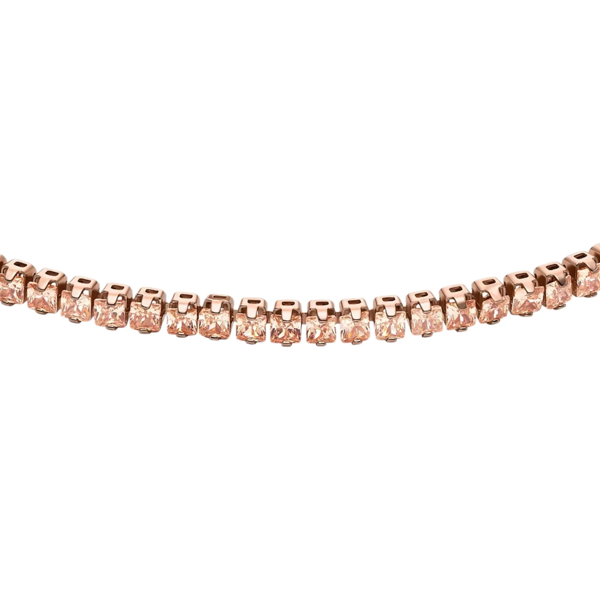 Fossil Ellis Pavé Glitz Rose Gold-Tone Brass Tennis Chain Women's Bracelet JA7294791 - Image 3