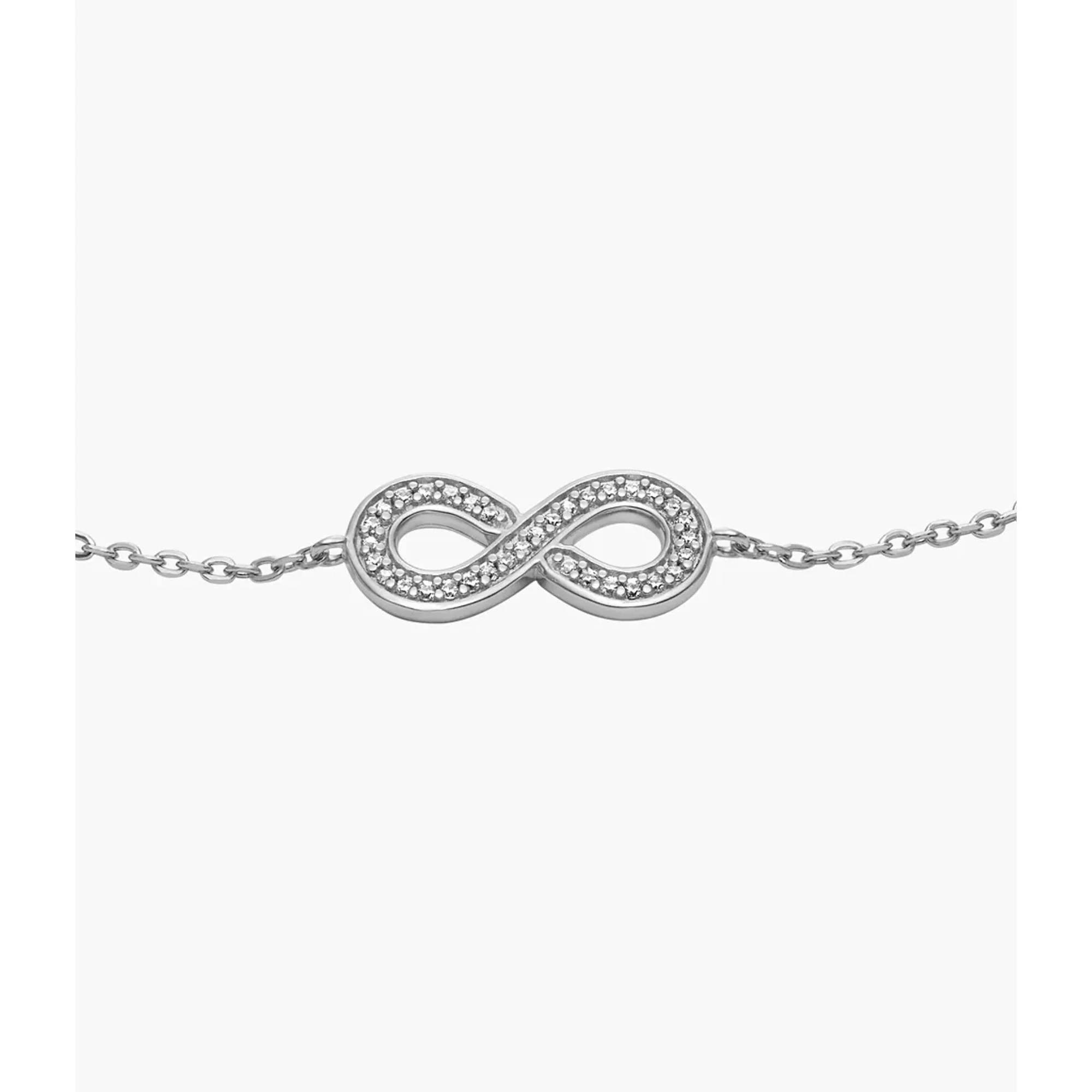 Fossil Infinity Sterling Silver Chain Women's Bracelet JFS00633040 - Image 3