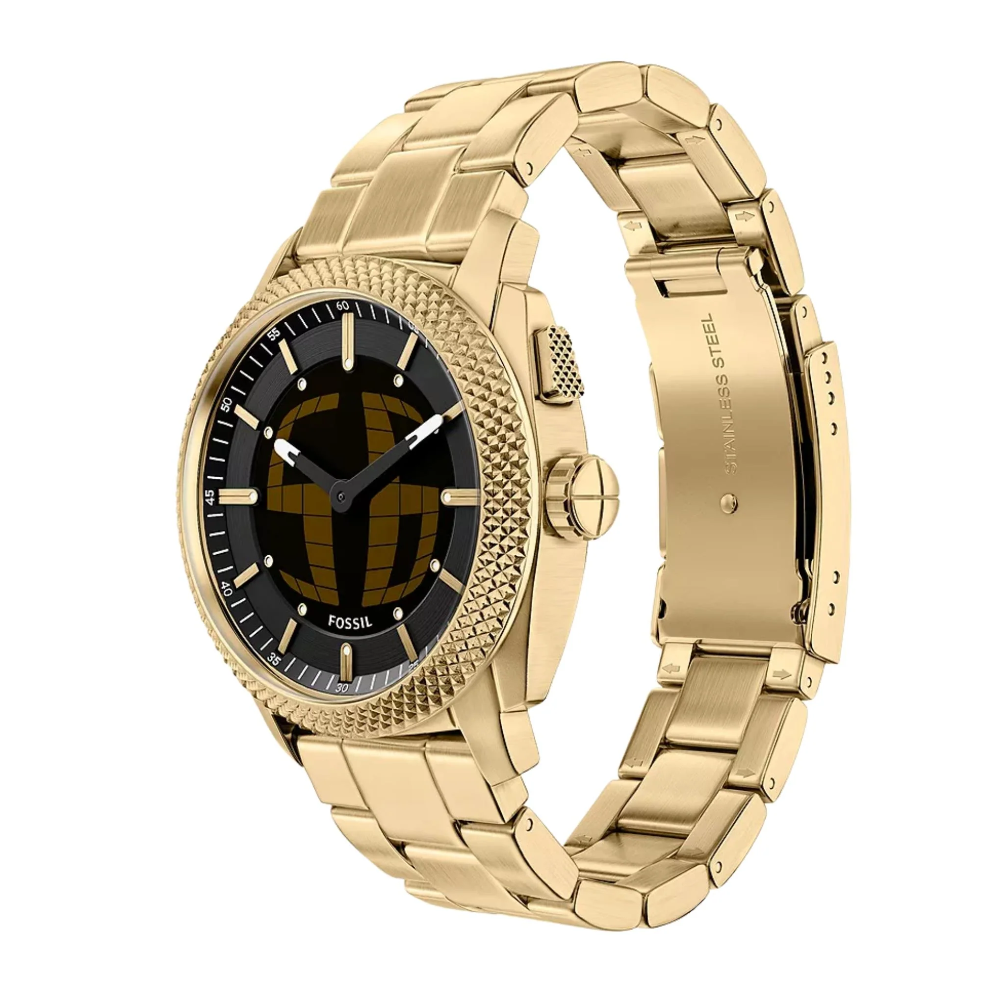 Fossil Machine Big Tic Digi-Analogue Black Dial Steel Strap Men's Watch FS6157 - Image 3