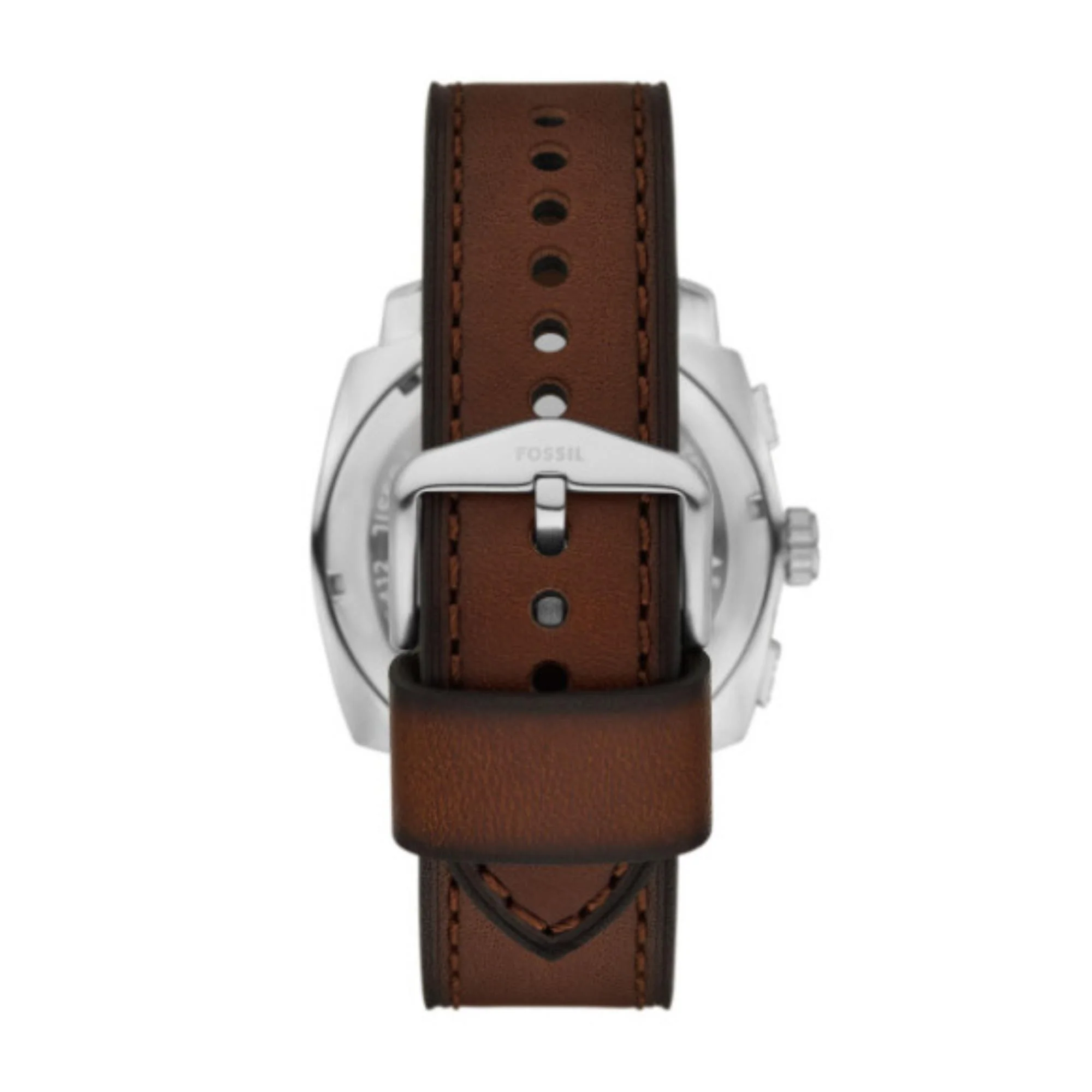 Fossil Machine Chronograph Green Dial Brown Leather Strap Men's Watch FS6100 - Image 7