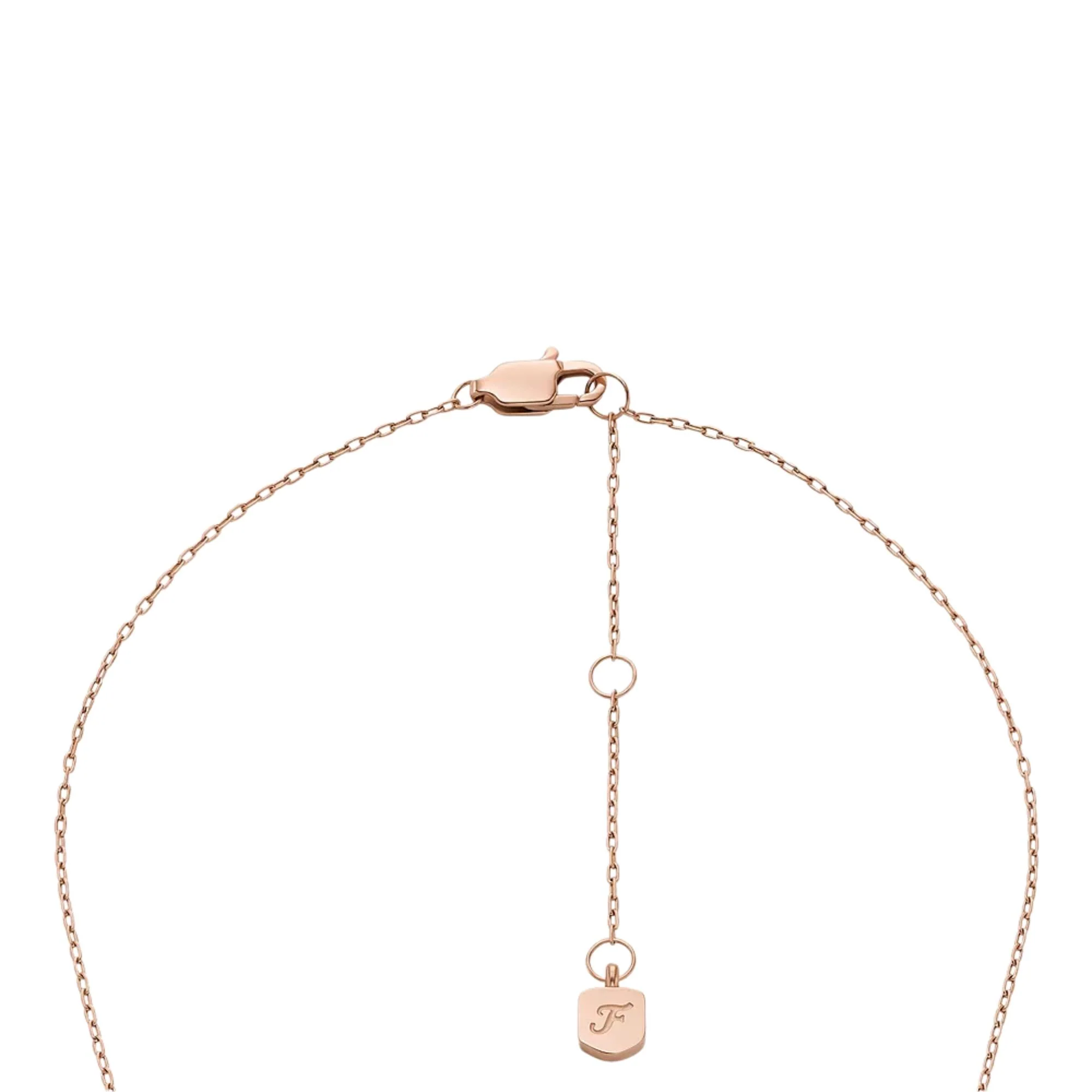 Fossil Merrit Classic Mother-of-Pearl Rose Gold-Tone Stainless Steel Pendant Women's Necklace JF04936791 - Image 6