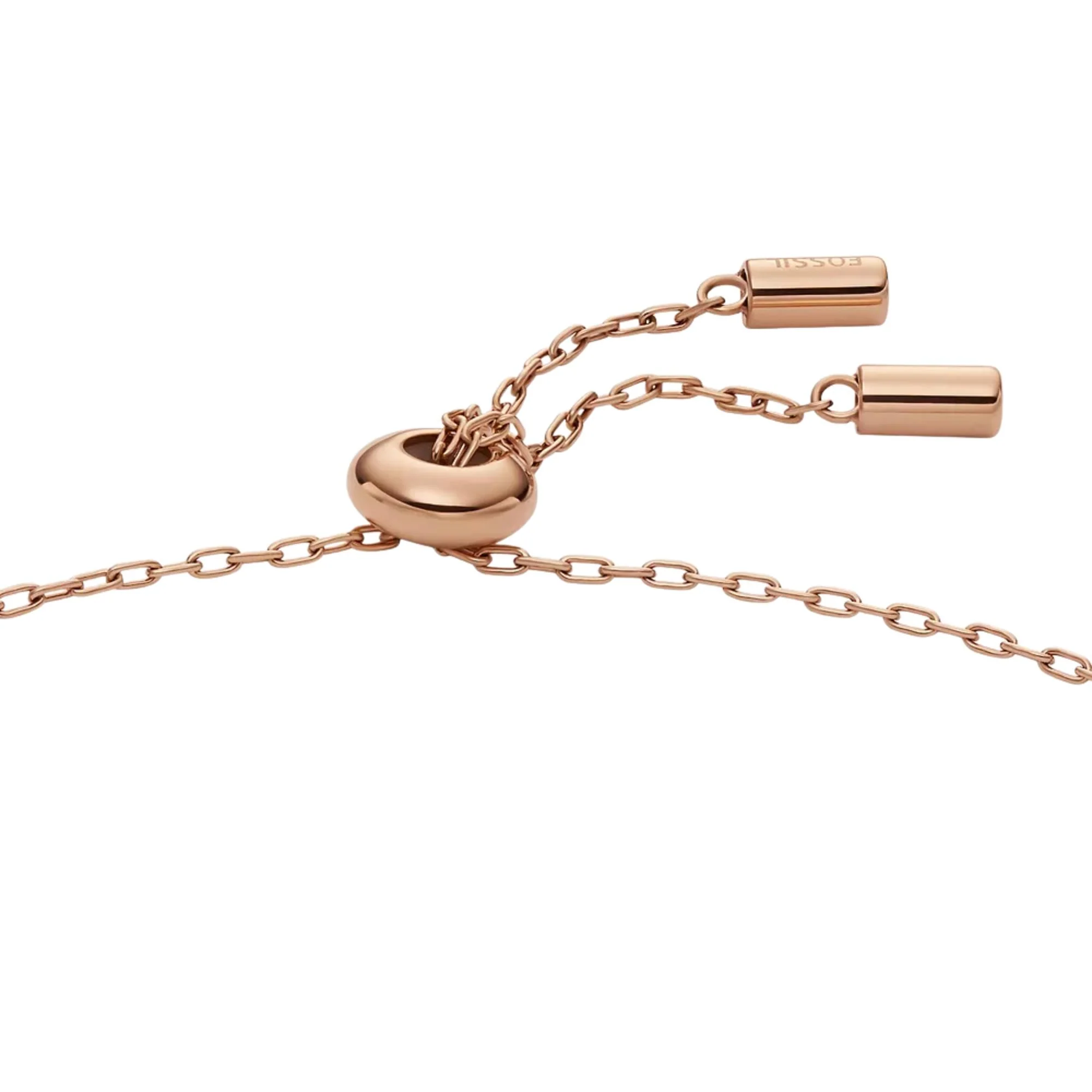 Fossil Merrit Classic Mother-of-Pearl Rose Gold-Tone Stainless Steel Station Women's Bracelet JF04937791 - Image 5