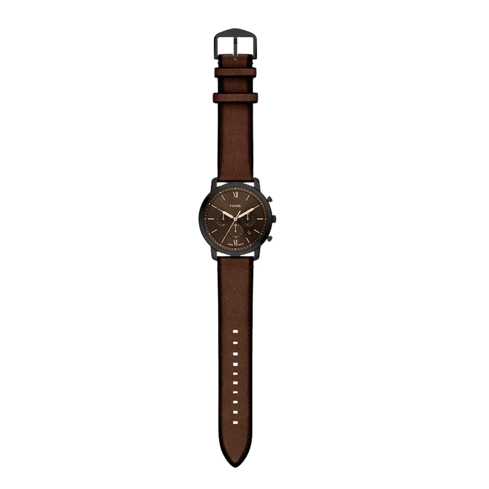 Fossil Neutra Chronograph Black Dial Leather Strap Men's Watch FS6163 - Image 6