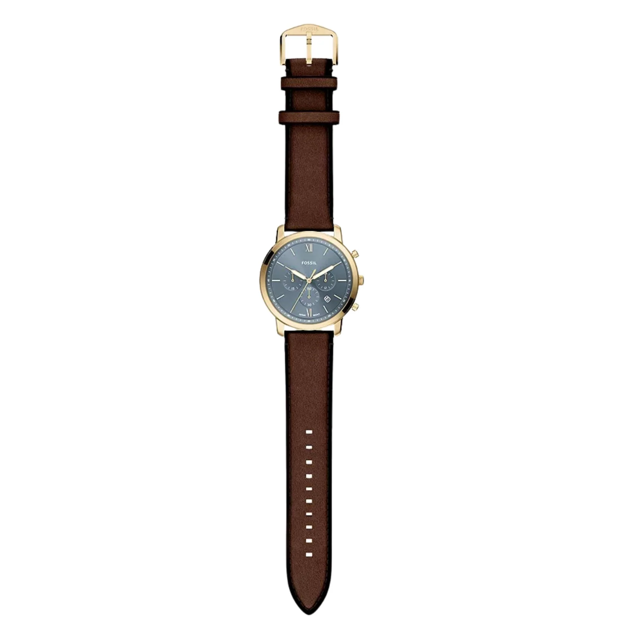 Fossil Neutra Chronograph Blue Dial Leather Strap Men's Watch FS6162 - Image 8