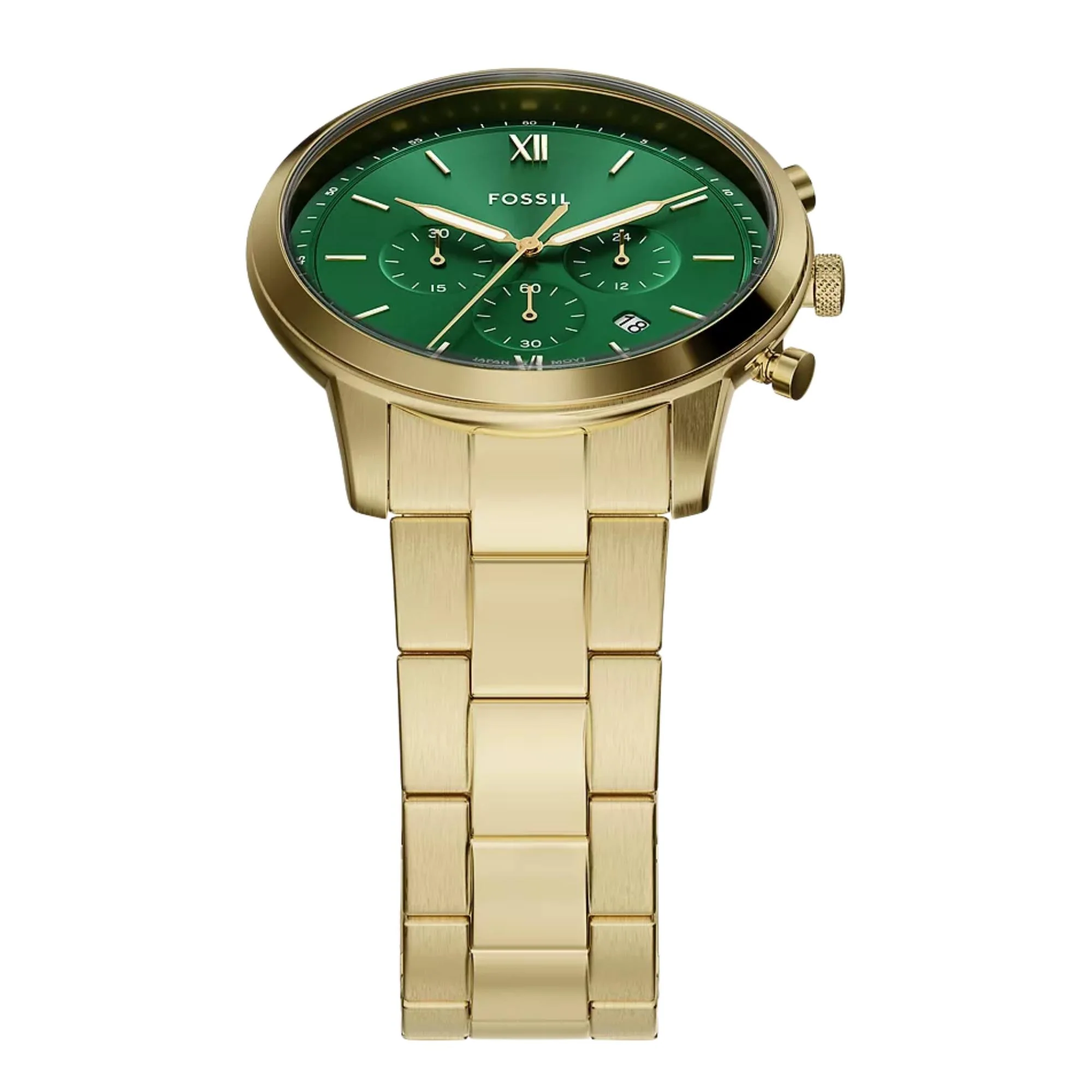 Fossil Neutra Chronograph Green Dial Steel Strap Men's Watch FS6164 - Image 4