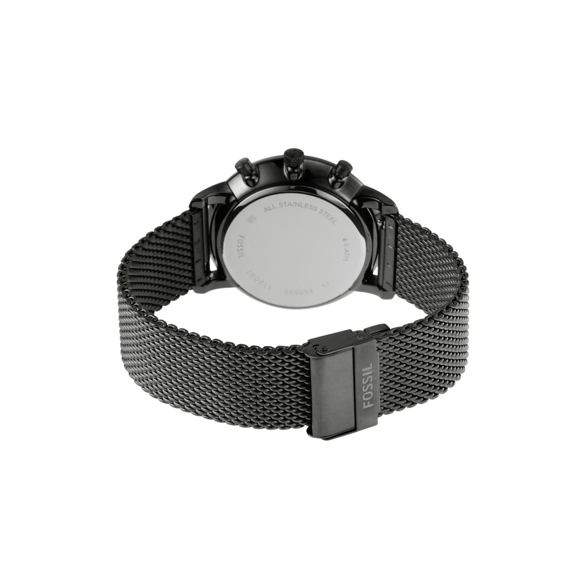 Fossil Neutra Chronograph Smoke Stainless Steel Mesh Black Dial Men's Watch FS5699 - Image 3