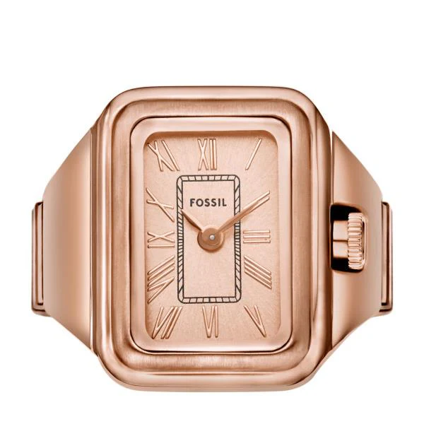 Fossil Raquel Ring Rose Gold Dial Steel Strap Women's Watch ES5345