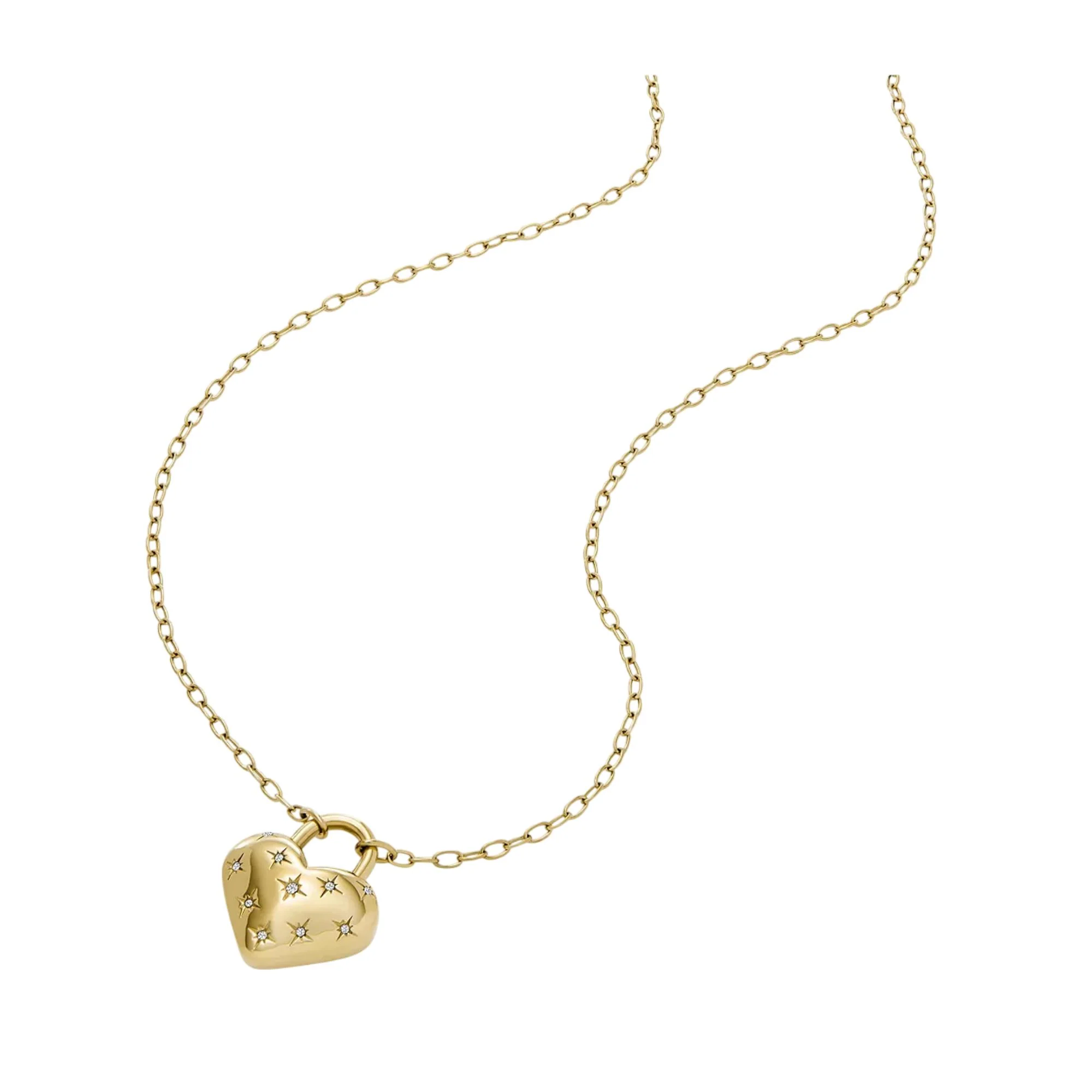 Fossil Sadie All My Love Gold-Tone Stainless Steel Heart Pendant Ladies Necklace JF04829710 - Image 3