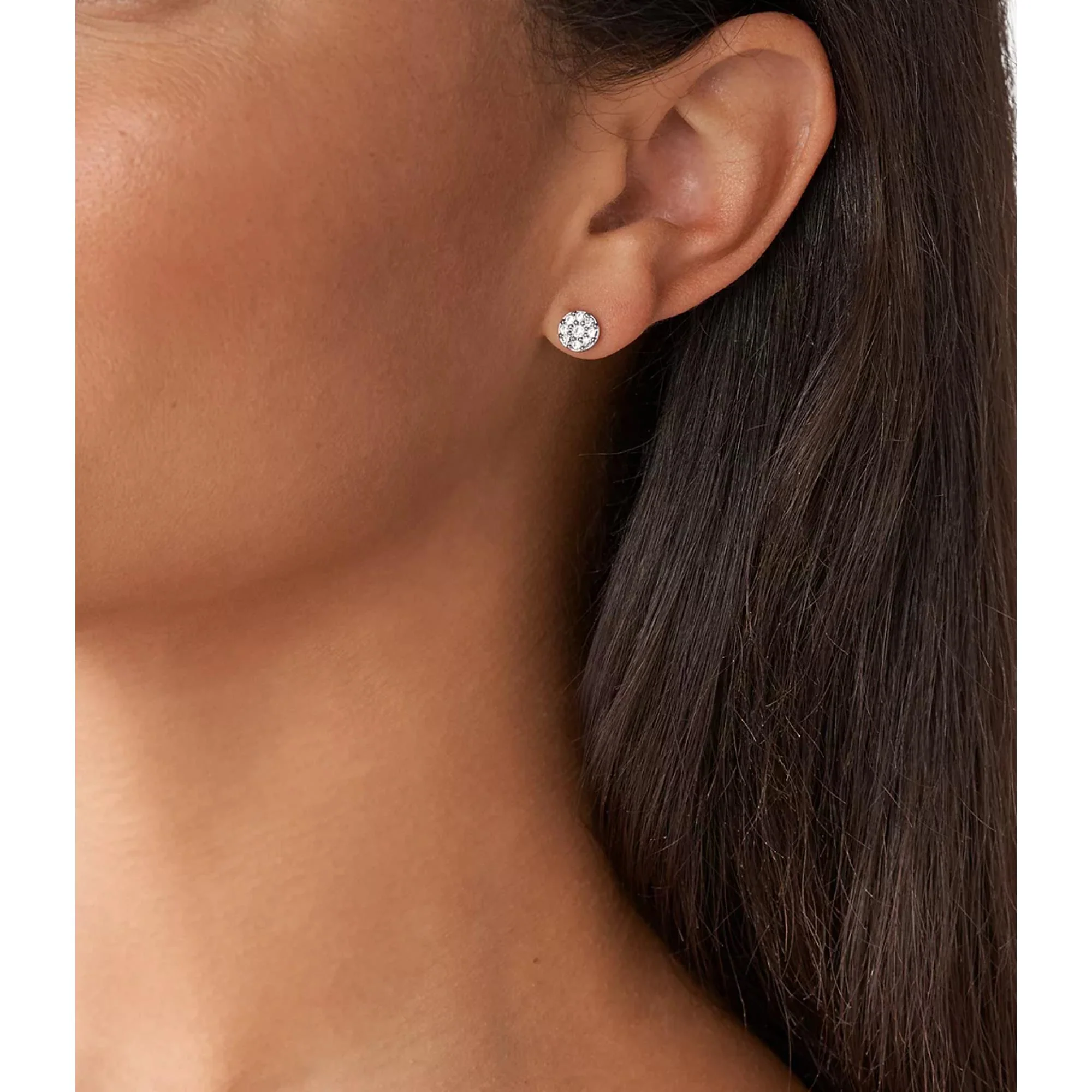 Fossil Sadie Disc Silver-Tone Stainless Steel Stud Women's Earrings JF00828040 - Image 2