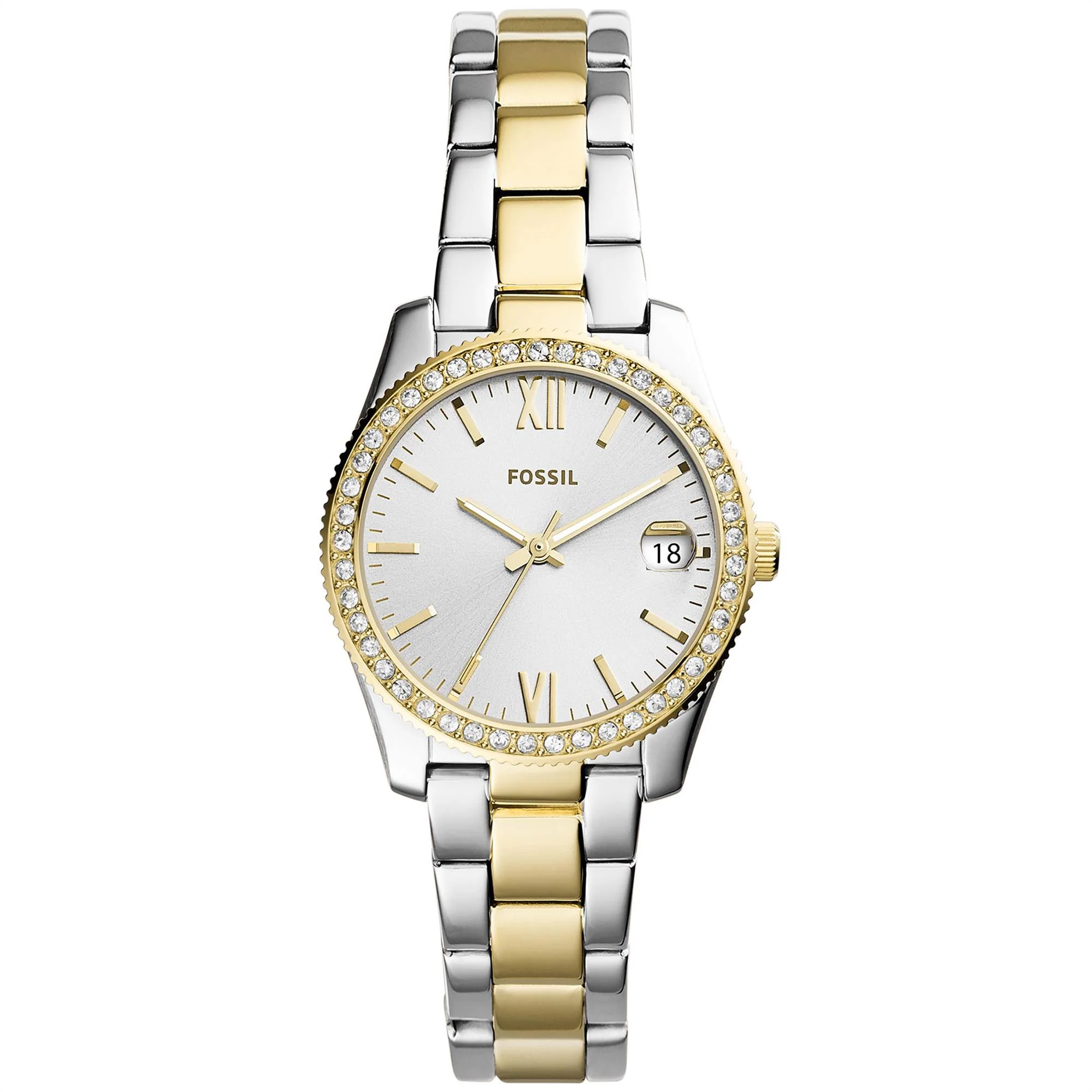 Fossil Scarlette Mini Two-Tone Stainless Steel Bracelet Gold Dial Women's Watch ES4319 - Image 4