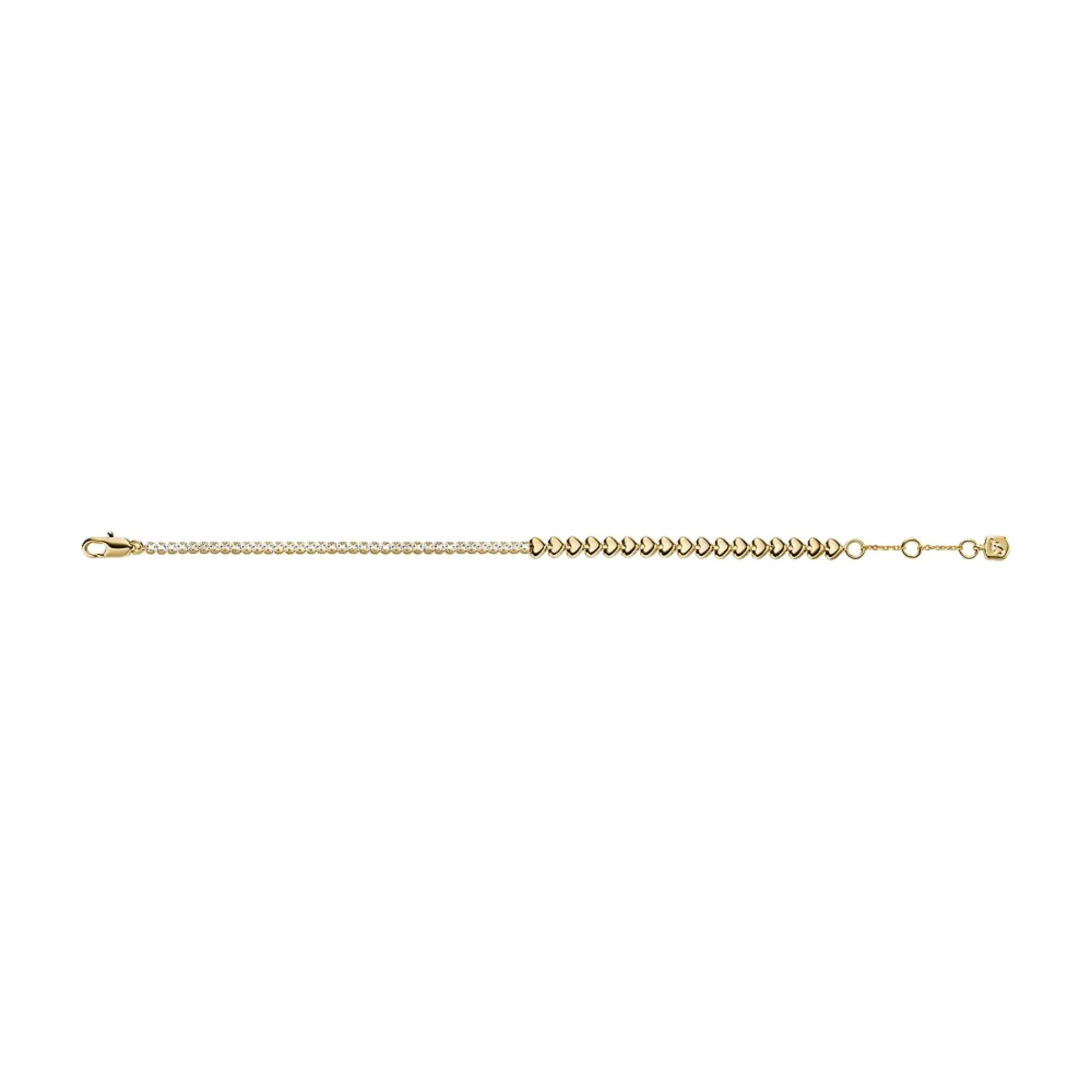 Fossil Sutton Love-All Gold-Tone Brass Heart Link Tennis Women's Bracelet JA7303710 - Image 5