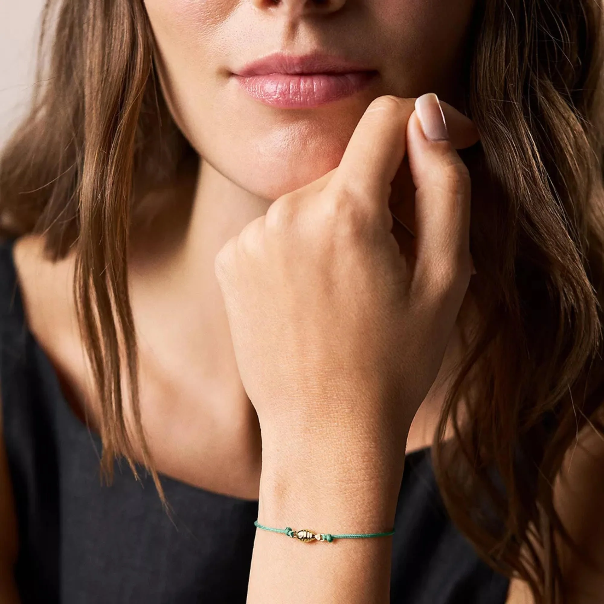 Fossil Sutton Mini Moments Seafoam Green Gold-Tone Brass Fish Women's Bracelet JA7310710 - Image 2