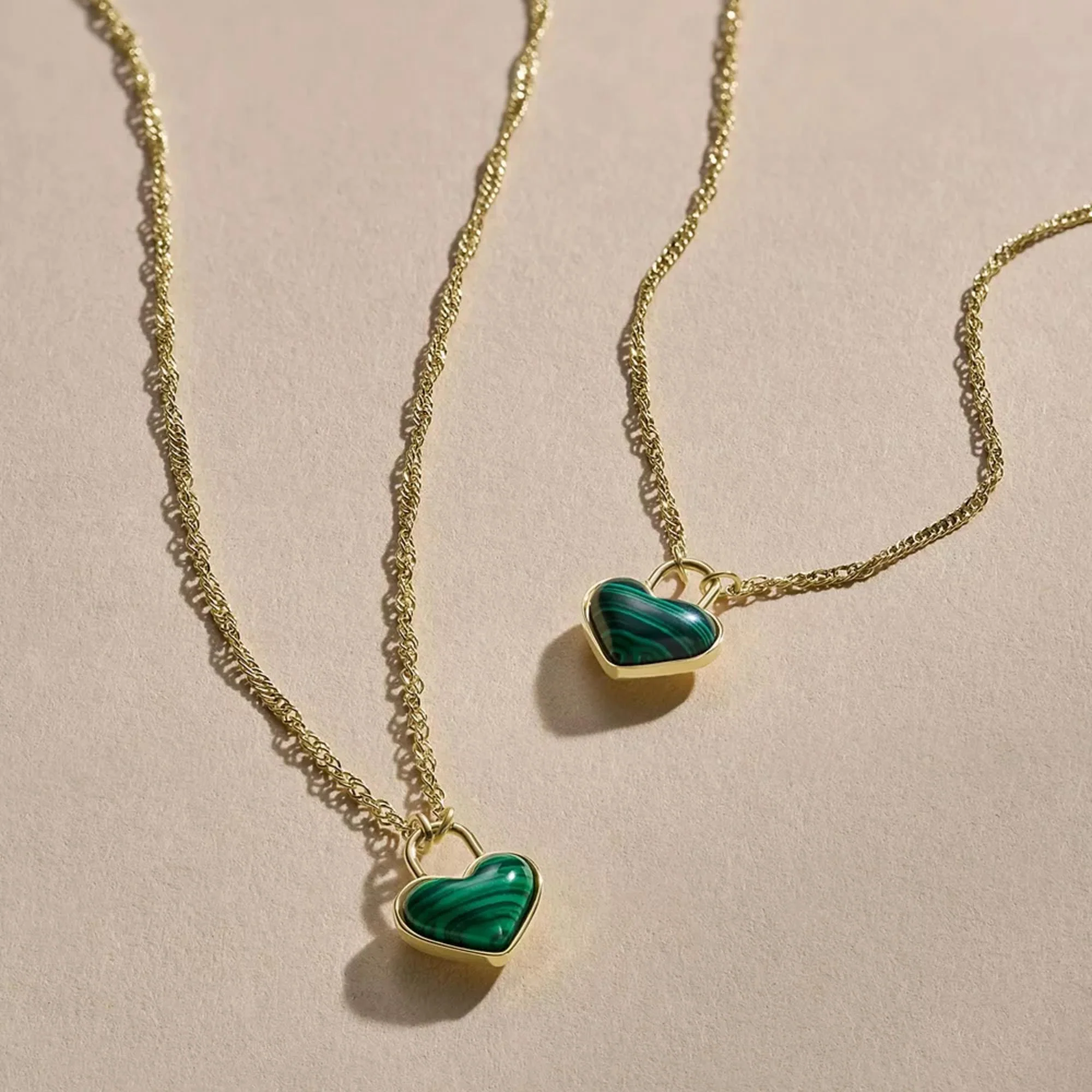 Fossil Sutton Modern Meadows Reconstituted Malachite Heart Chain Women's Bracelet JF04858710 - Image 3
