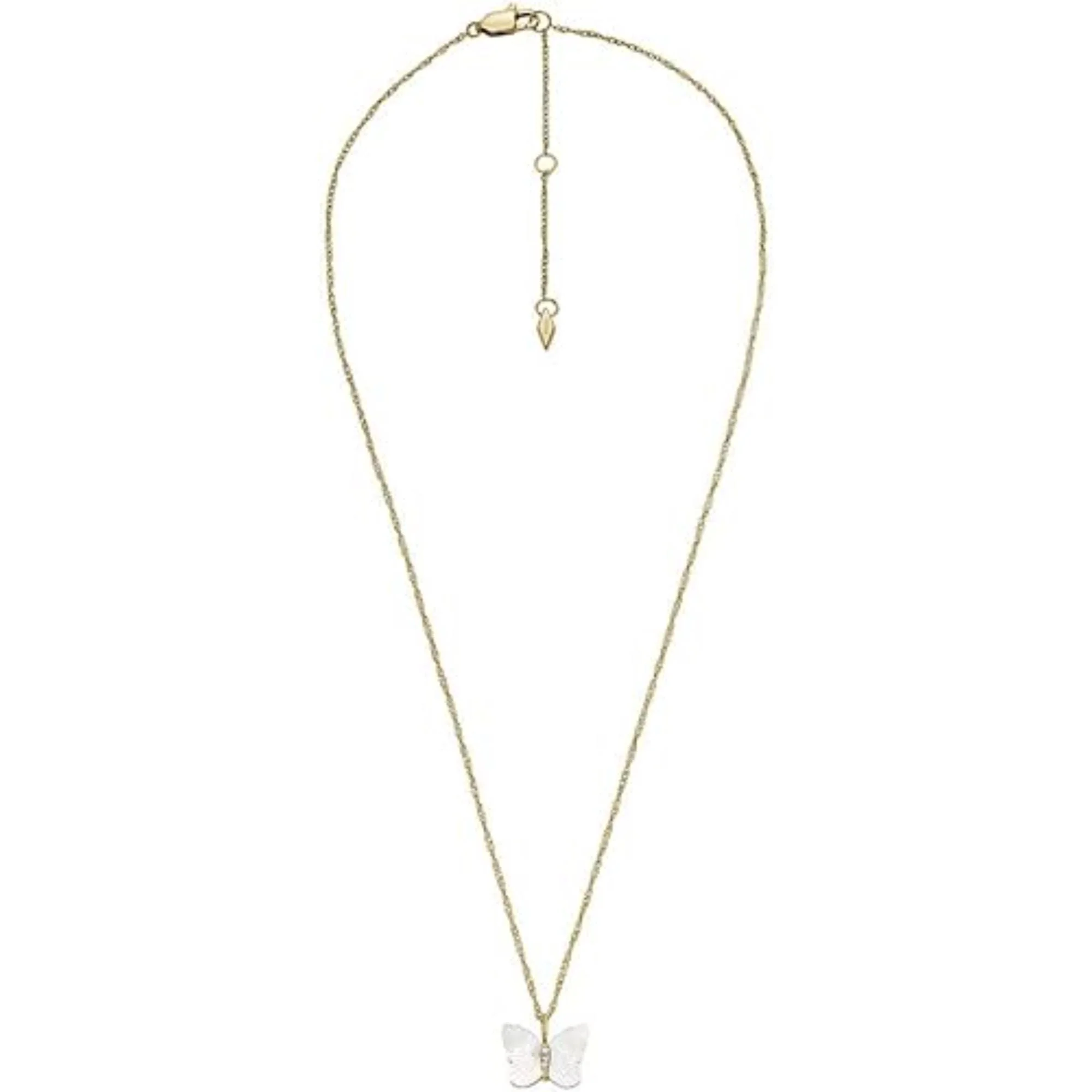 Fossil Sutton Radiant Wings White Mother-of-Pearl Butterfly Chain Women's Necklace JF04424710 - Image 2