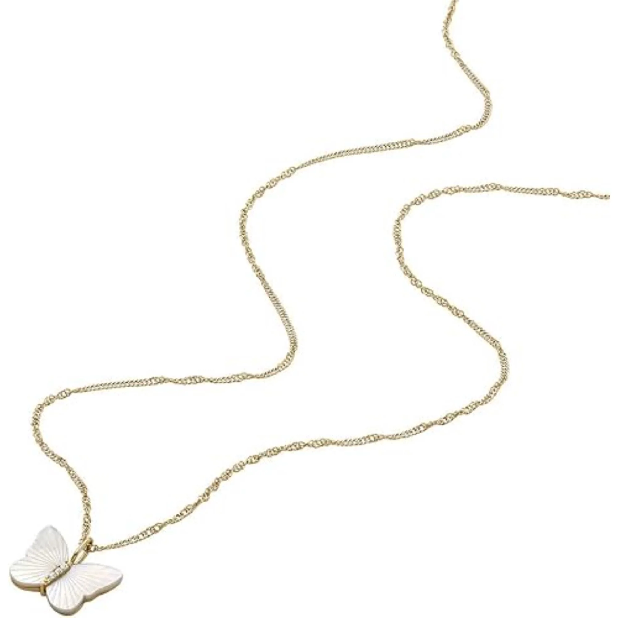 Fossil Sutton Radiant Wings White Mother-of-Pearl Butterfly Chain Women's Necklace JF04424710 - Image 3