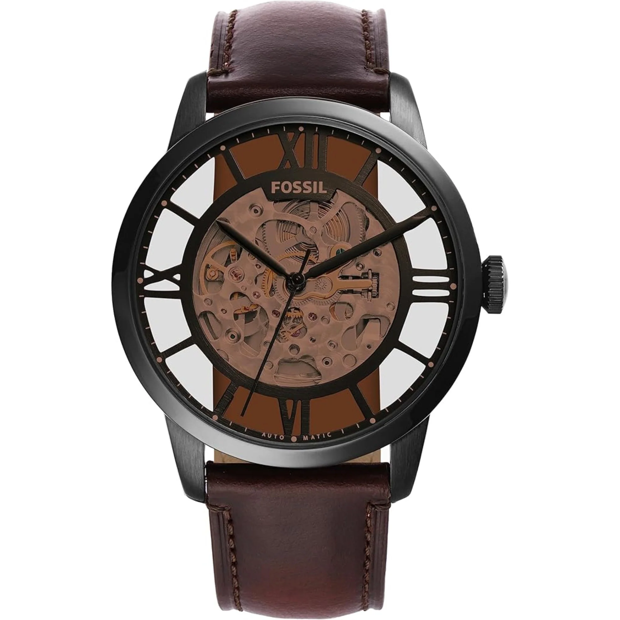 Fossil Townsman Automatic Dark Brown Leather Brown Dial Men's Watch ME3098 - Image 6