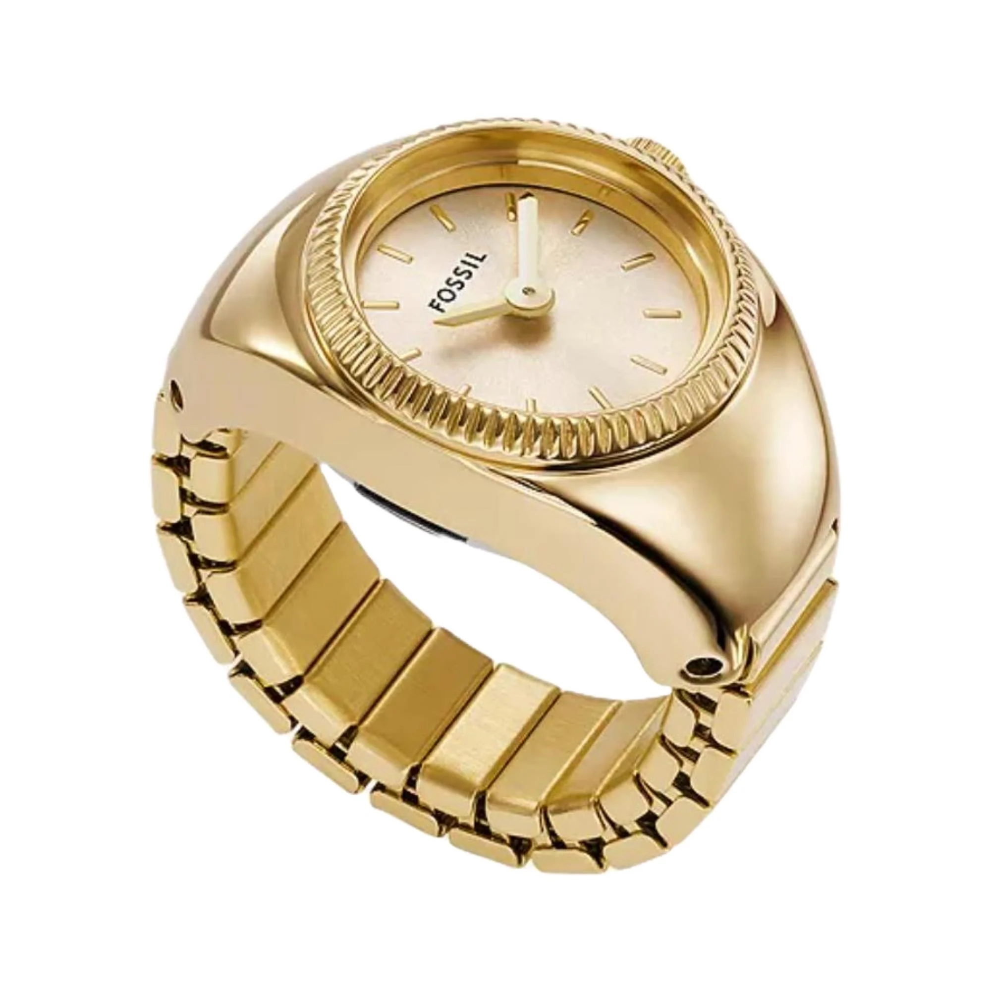 Fossil Watch Ring Two-Hand Gold-Tone Stainless Steel Gold Dial Women’s Watch ES5246 - Image 6