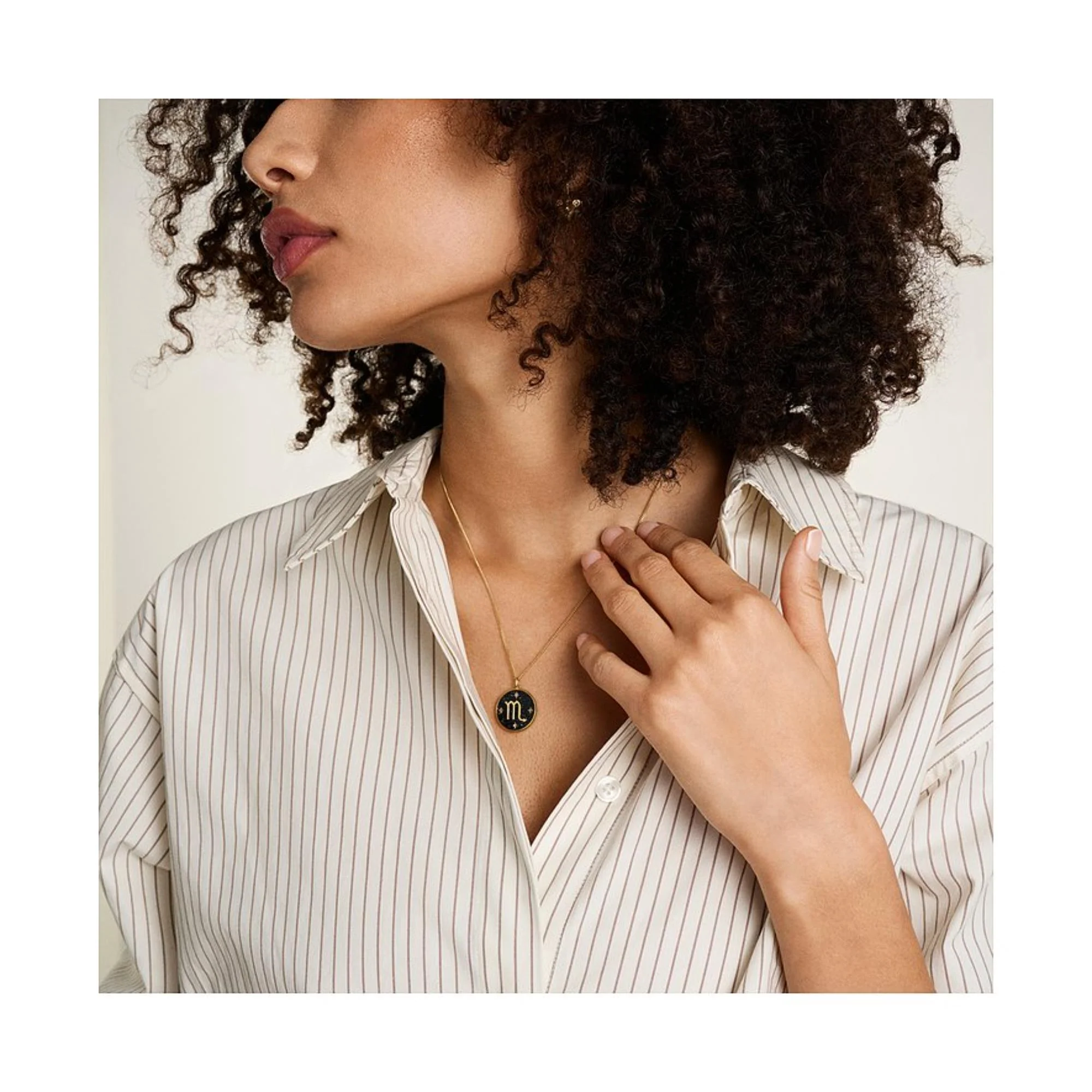 Fossil Written in the Stars Gold-Tone Stainless Steel Black Sandstone Scorpio Pendant Ladies Necklace JF04845710 - Image 2