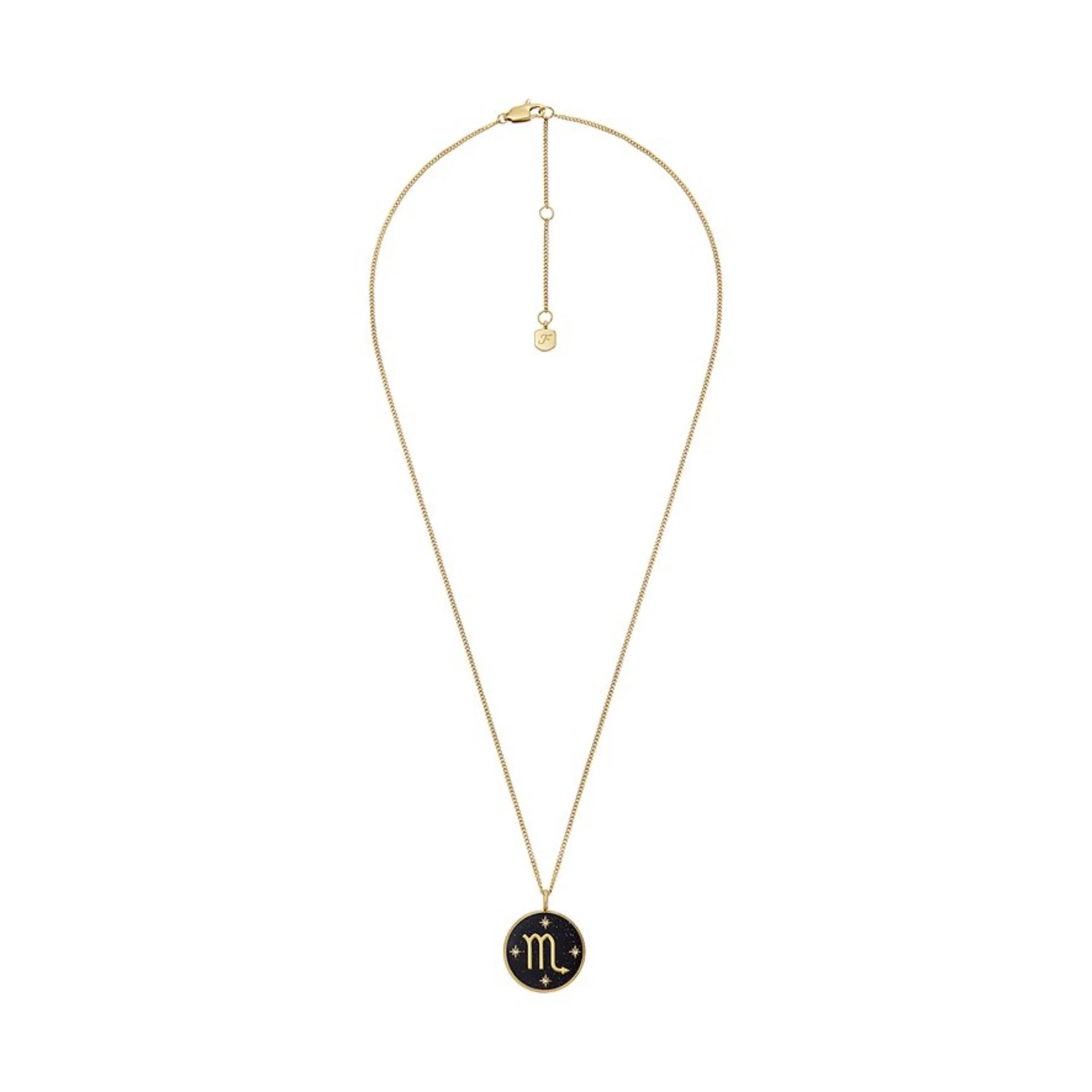 Fossil Written in the Stars Gold-Tone Stainless Steel Black Sandstone Scorpio Pendant Ladies Necklace JF04845710 - Image 4