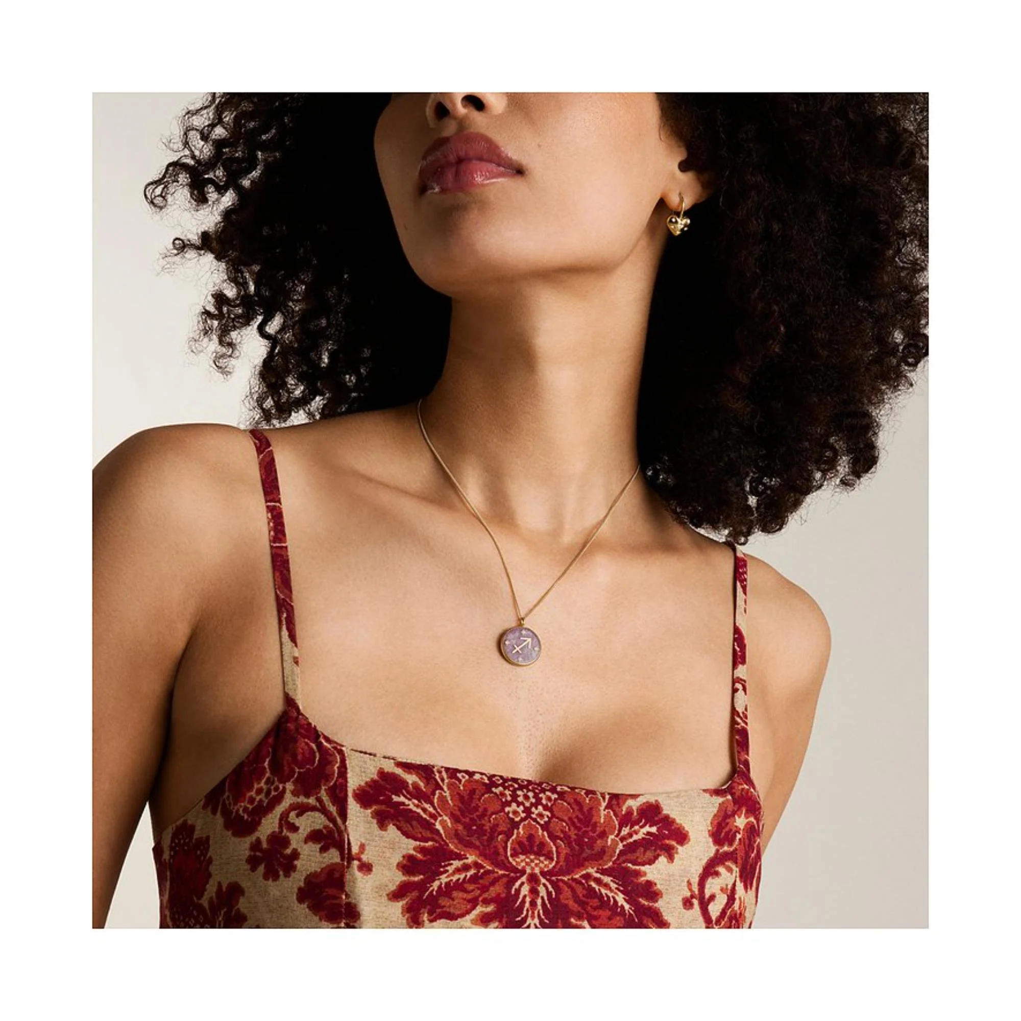 Fossil Written in the Stars Purple Amethyst Sagittarius Pendant Ladies Necklace JF04846710 - Image 2