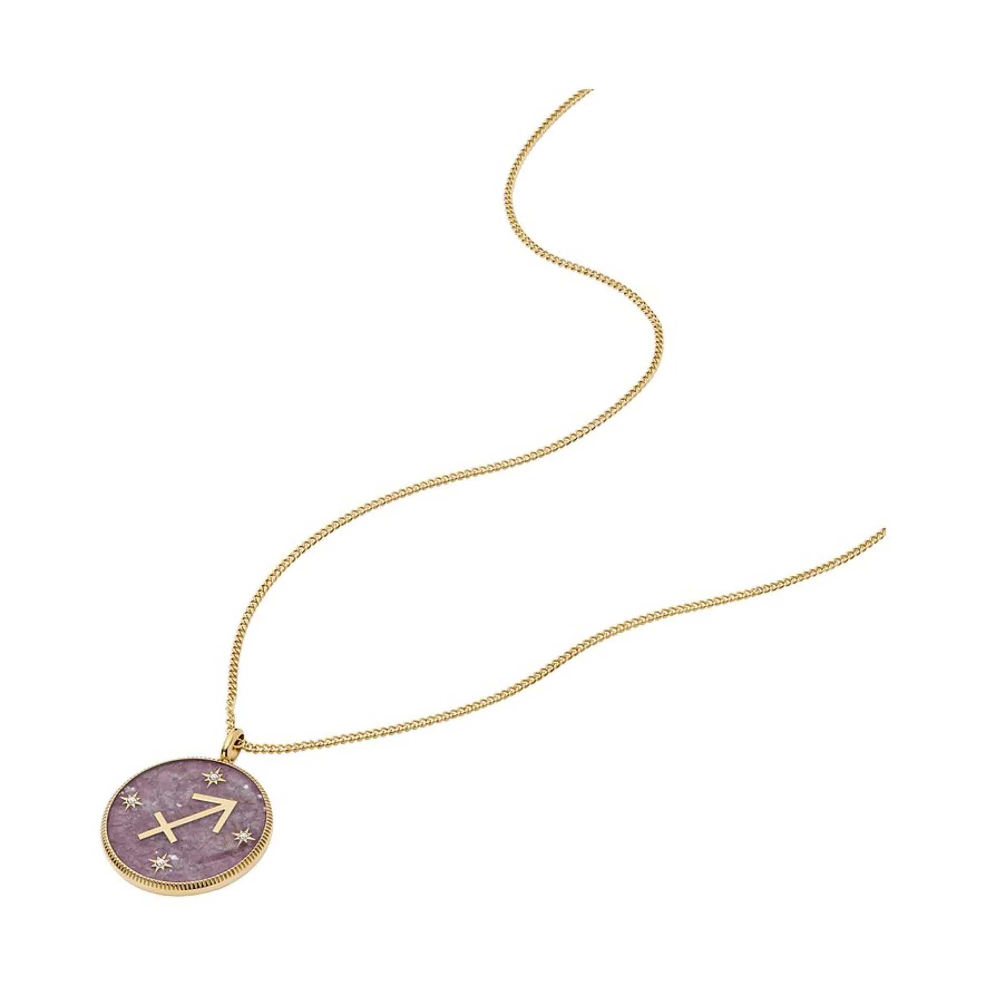 Fossil Written in the Stars Purple Amethyst Sagittarius Pendant Ladies Necklace JF04846710 - Image 3