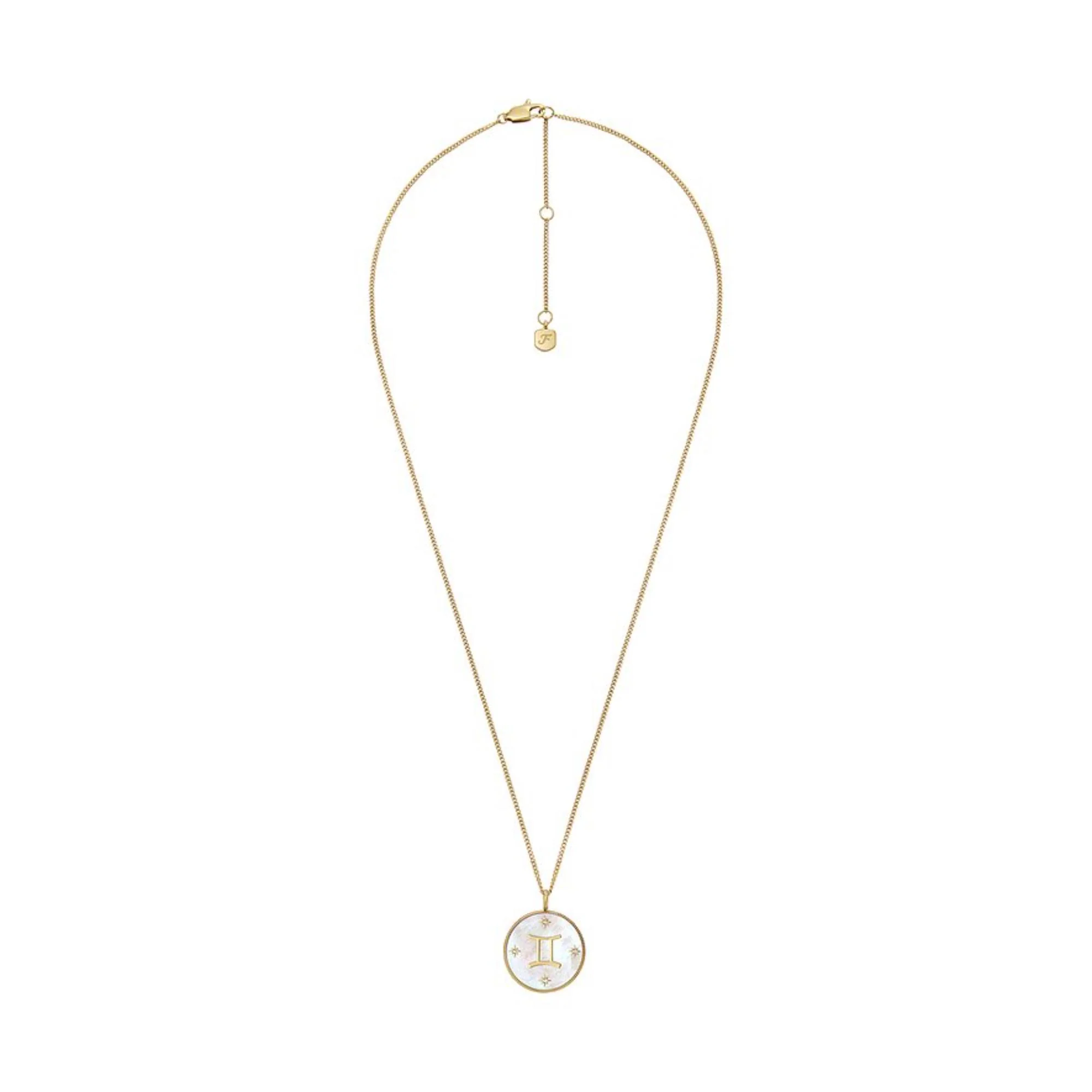 Fossil Written in the Stars Gold-Tone Stainless Steel White Mother-of-Pearl Gemini Pendant Ladies Necklace JF04840710 - Image 4