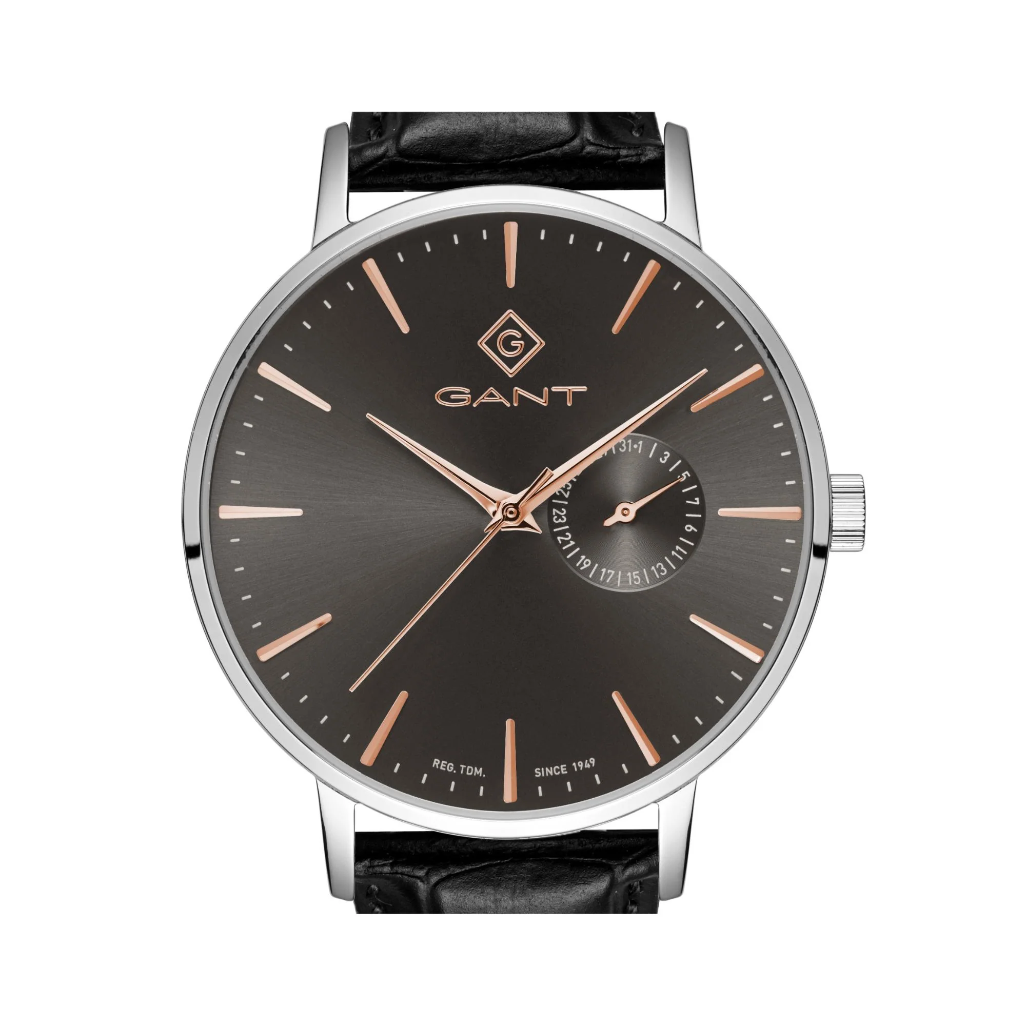 Gant Park Hill III Quartz Grey Dial Black Leather Strap Men's Watch G105012 - Image 2