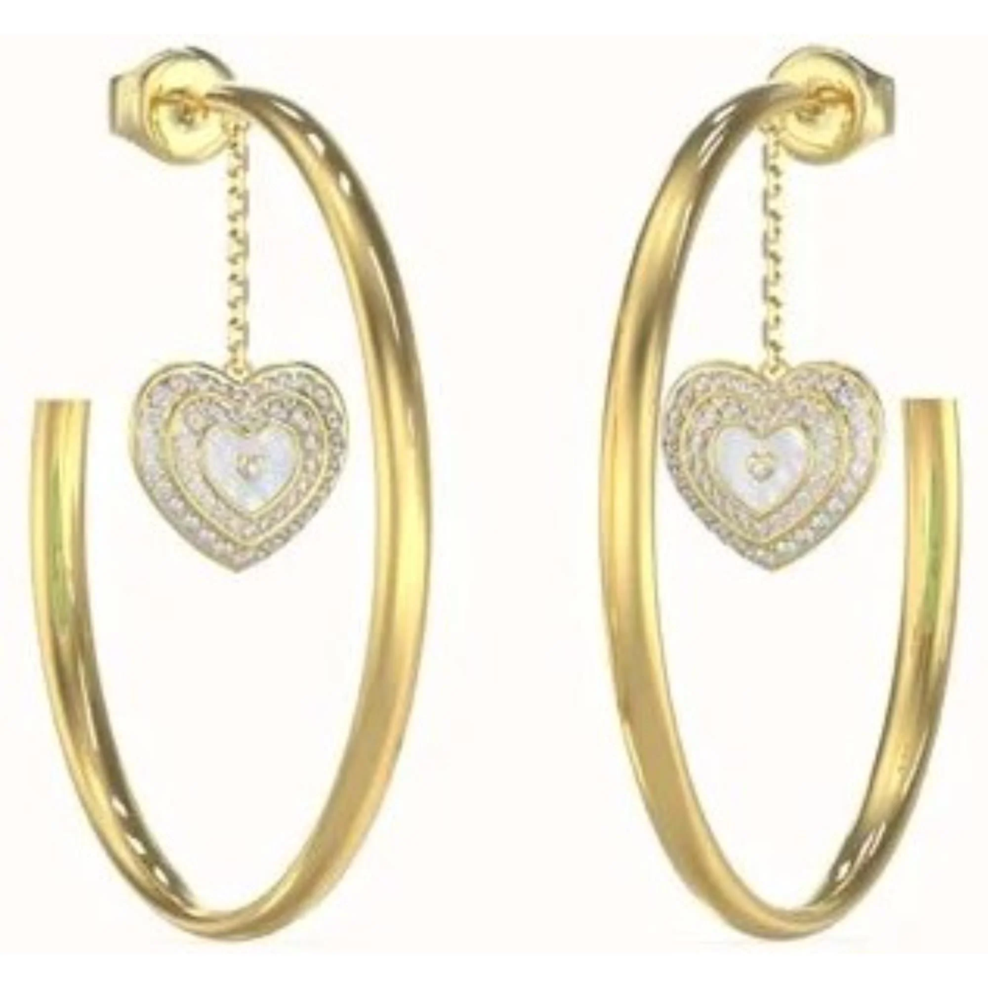 Guess Amami Gold Hoop Earrings UBE04018YGWH - Image 3