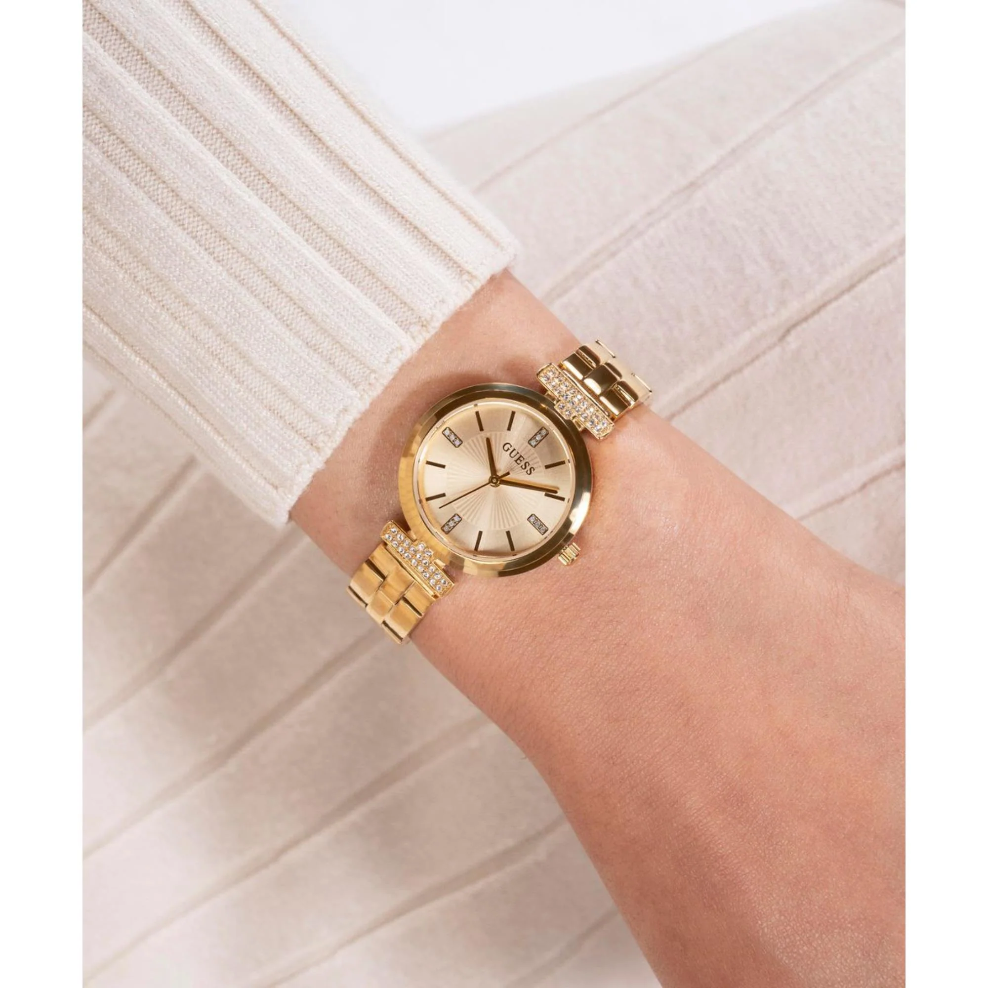 Guess Array Champagne Dial Stainless Steel Strap Women's Watch GW0762L2 - Image 14