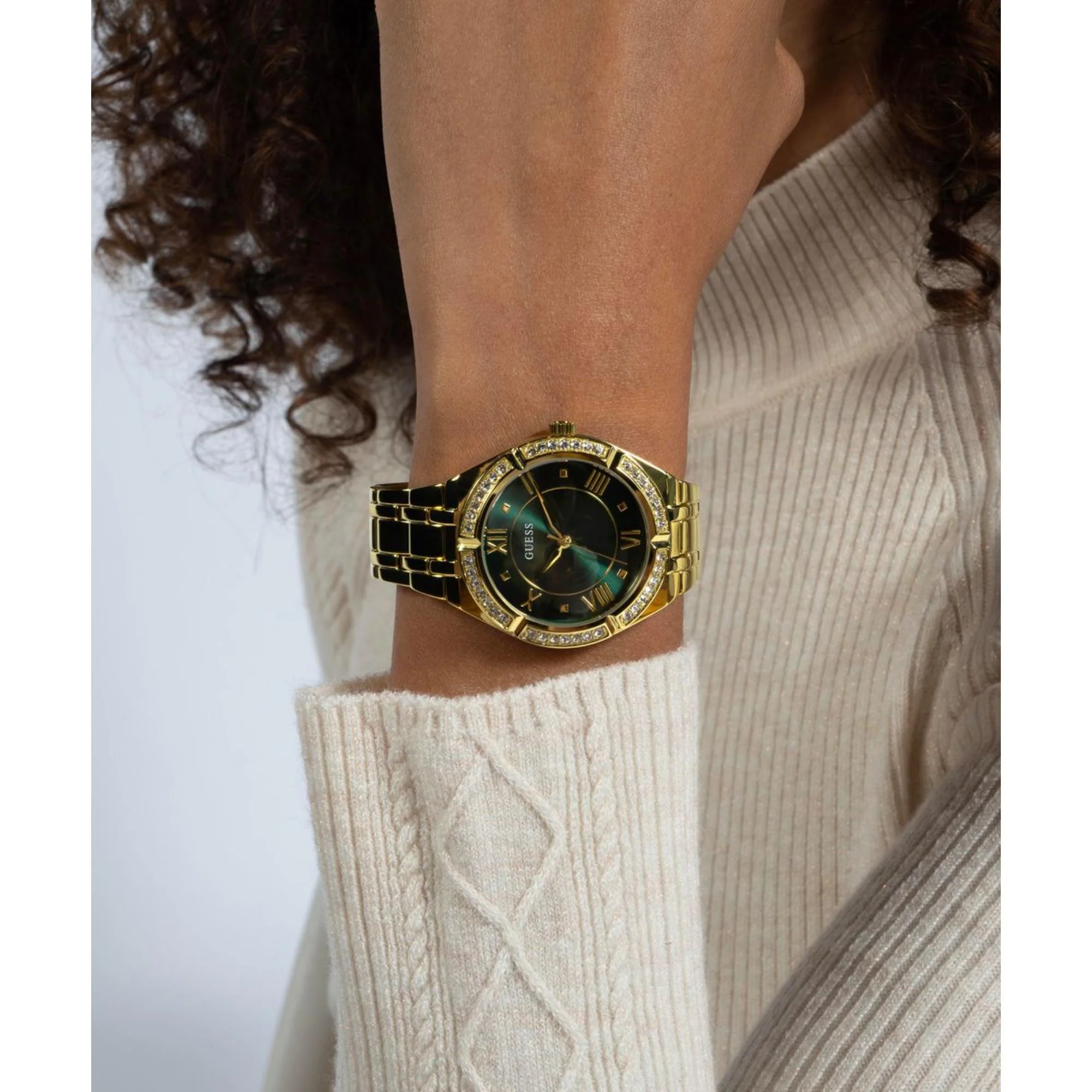 Guess Cosmo Green Dial Stainless Steel Strap Women's Watch GW0033L8 - Image 16