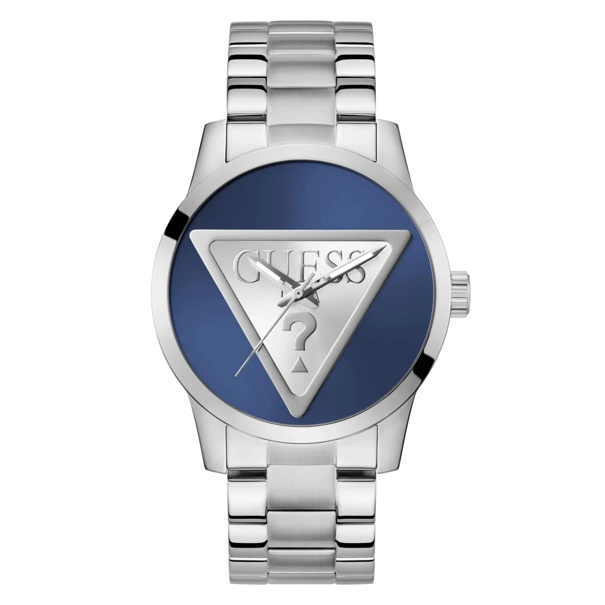 GUESS Gents Badge Silver Tone Stainless Steel Analog with Modern Flair Blue Dial Men's Watch GW0782G3 - Image 7