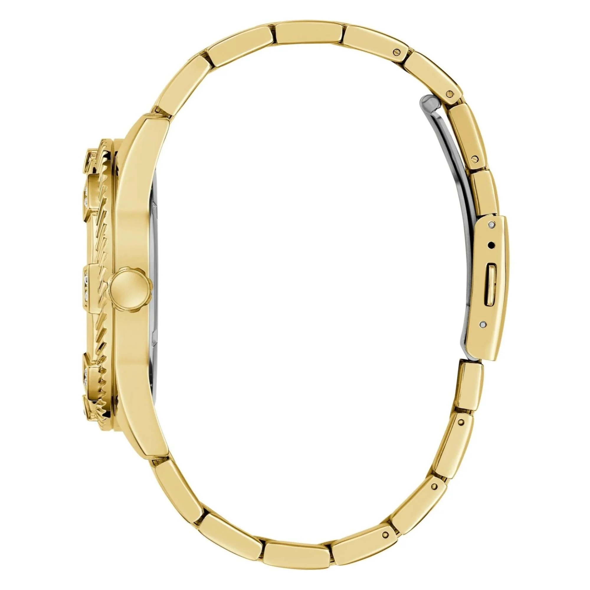 GUESS Gents Beast Gold Tone Recycled Steel with Eco-Friendly Elegance Black Dial Men's Watch GW0783G1 - Image 4