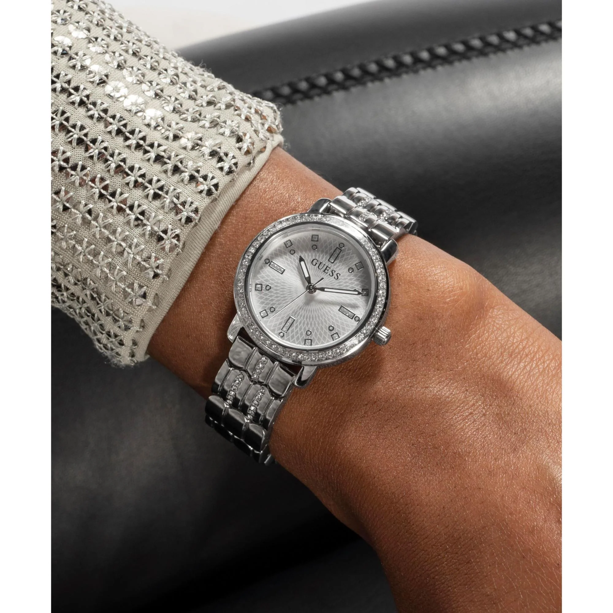 Guess Hayley Silver Dial with Elegant Crystal Accents Ladies Watch GW0612L1 - Image 5