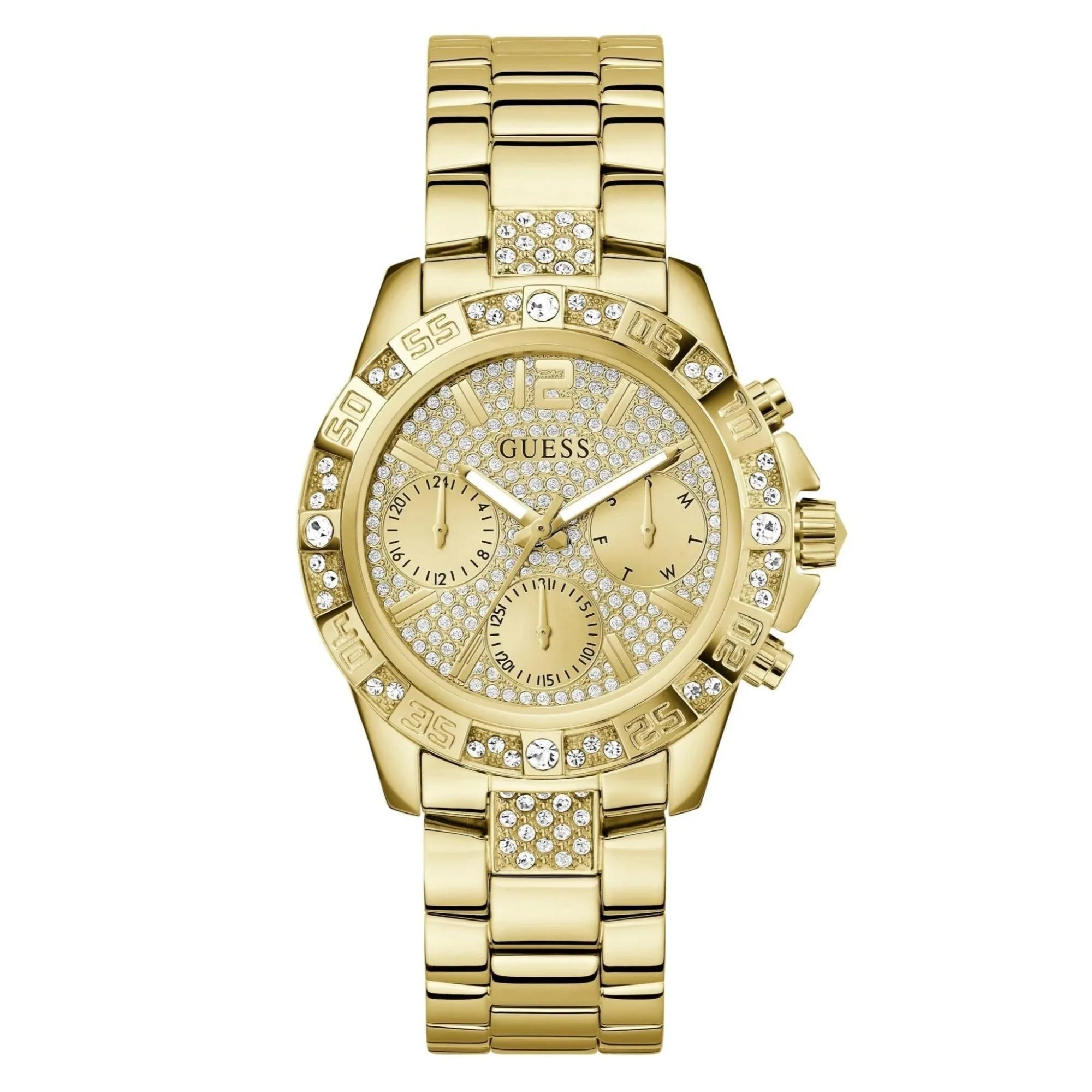 GUESS Ladies Majesty Gold Tone Stainless Steel Analog Champagne Dial Watch GW0771L2 - Image 7