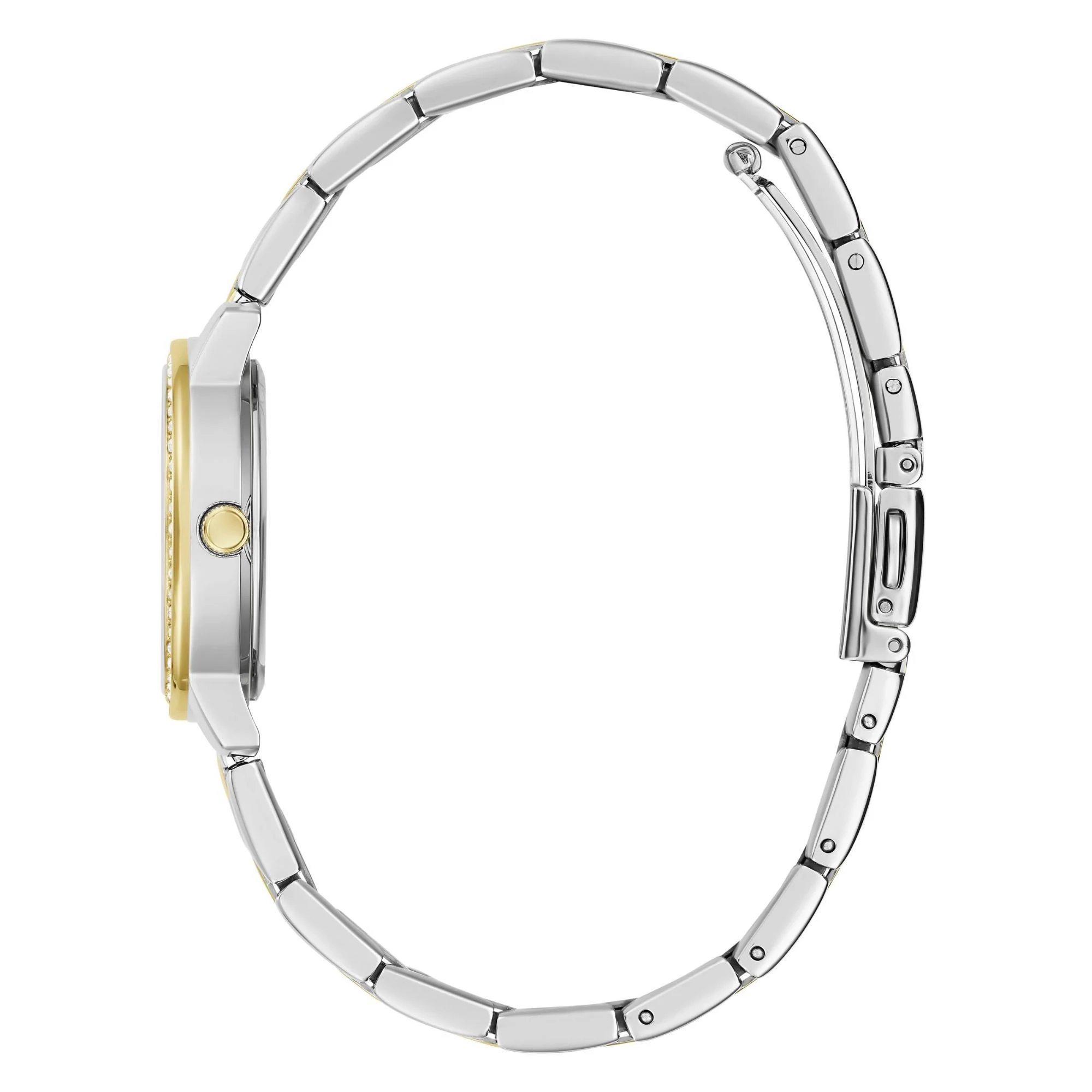 GUESS Ladies Silver/Gold Tone Two-Tone Stainless Steel Strap Analog White Dial Watch GW0468L4 - Image 4