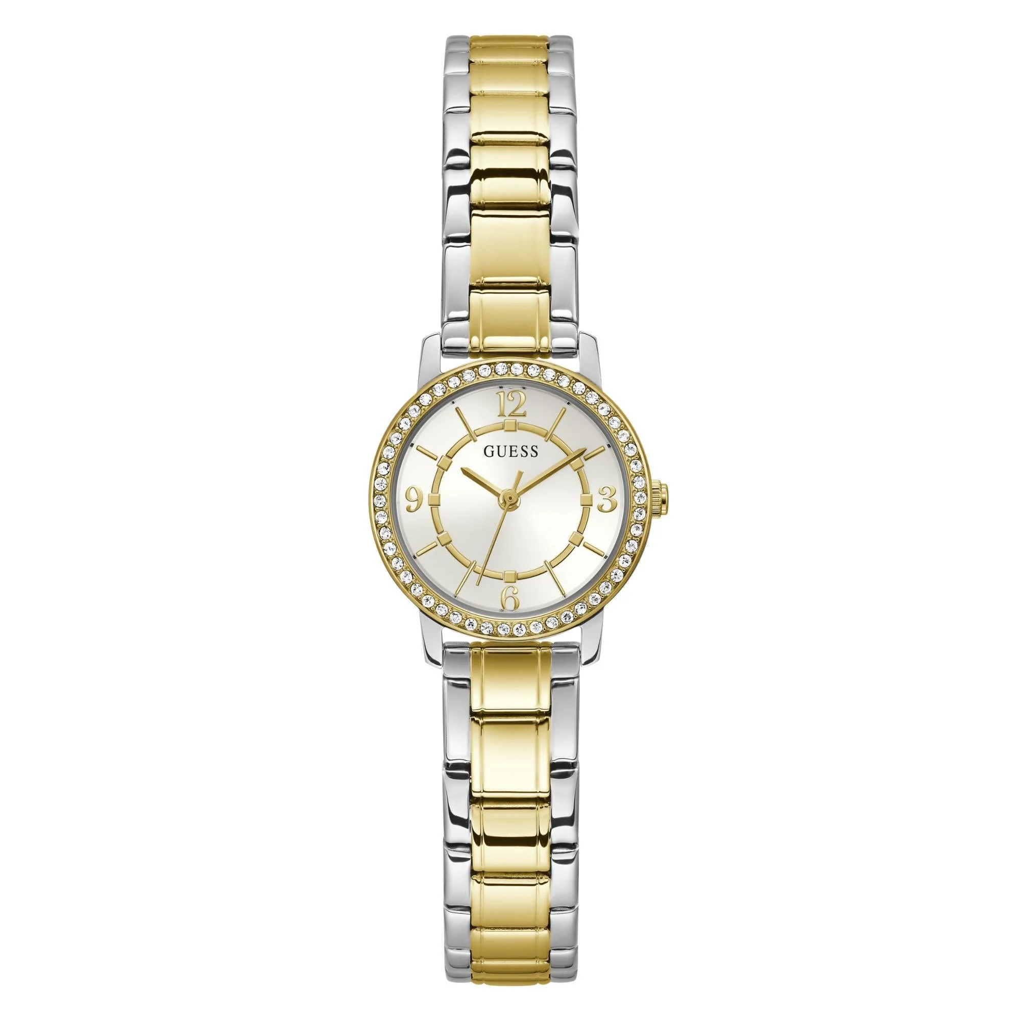 GUESS Ladies Silver/Gold Tone Two-Tone Stainless Steel Strap Analog White Dial Watch GW0468L4 - Image 9