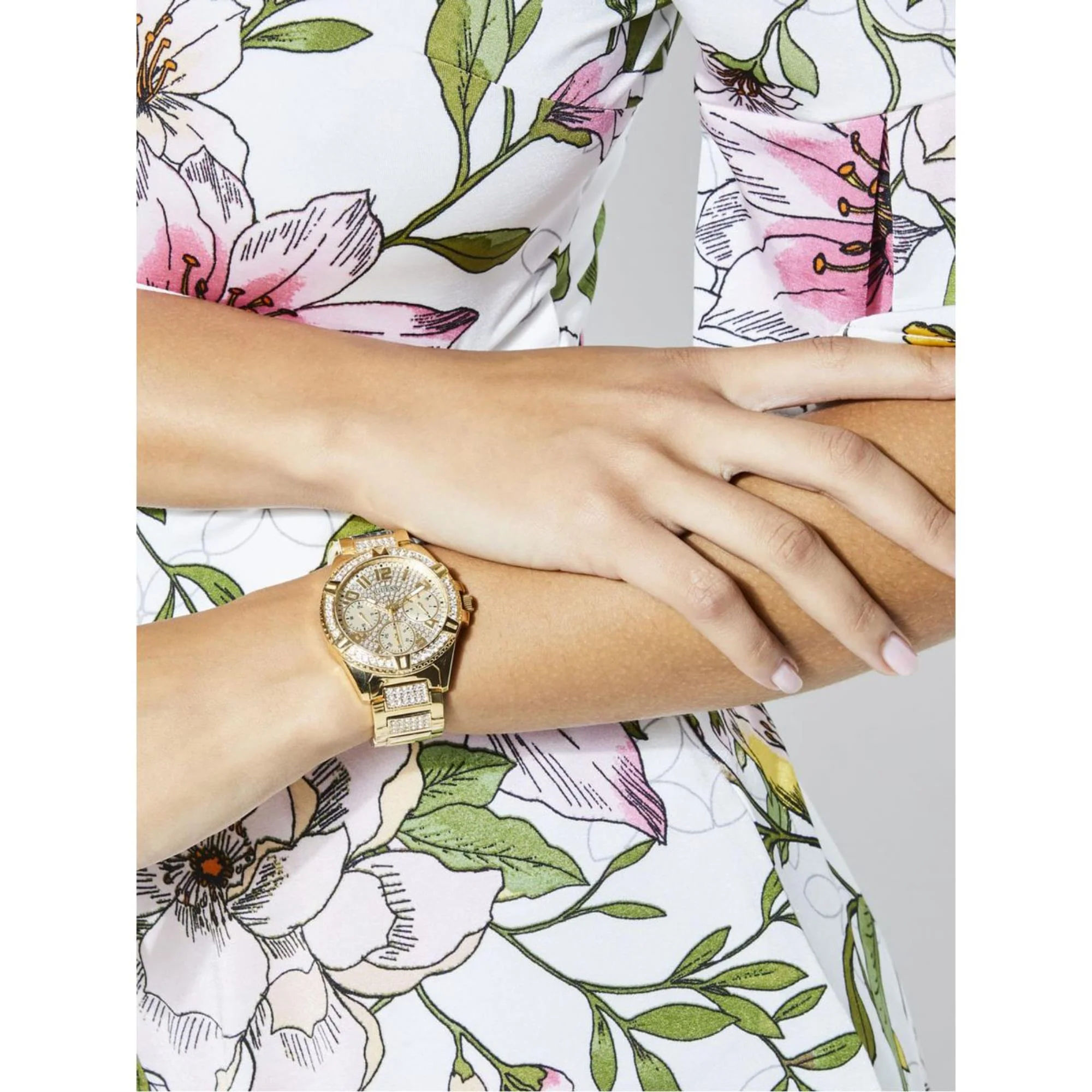 Guess Lady Frontier Champagne Dial Stainless Steel Strap Women's Watch W1156L2 - Image 14