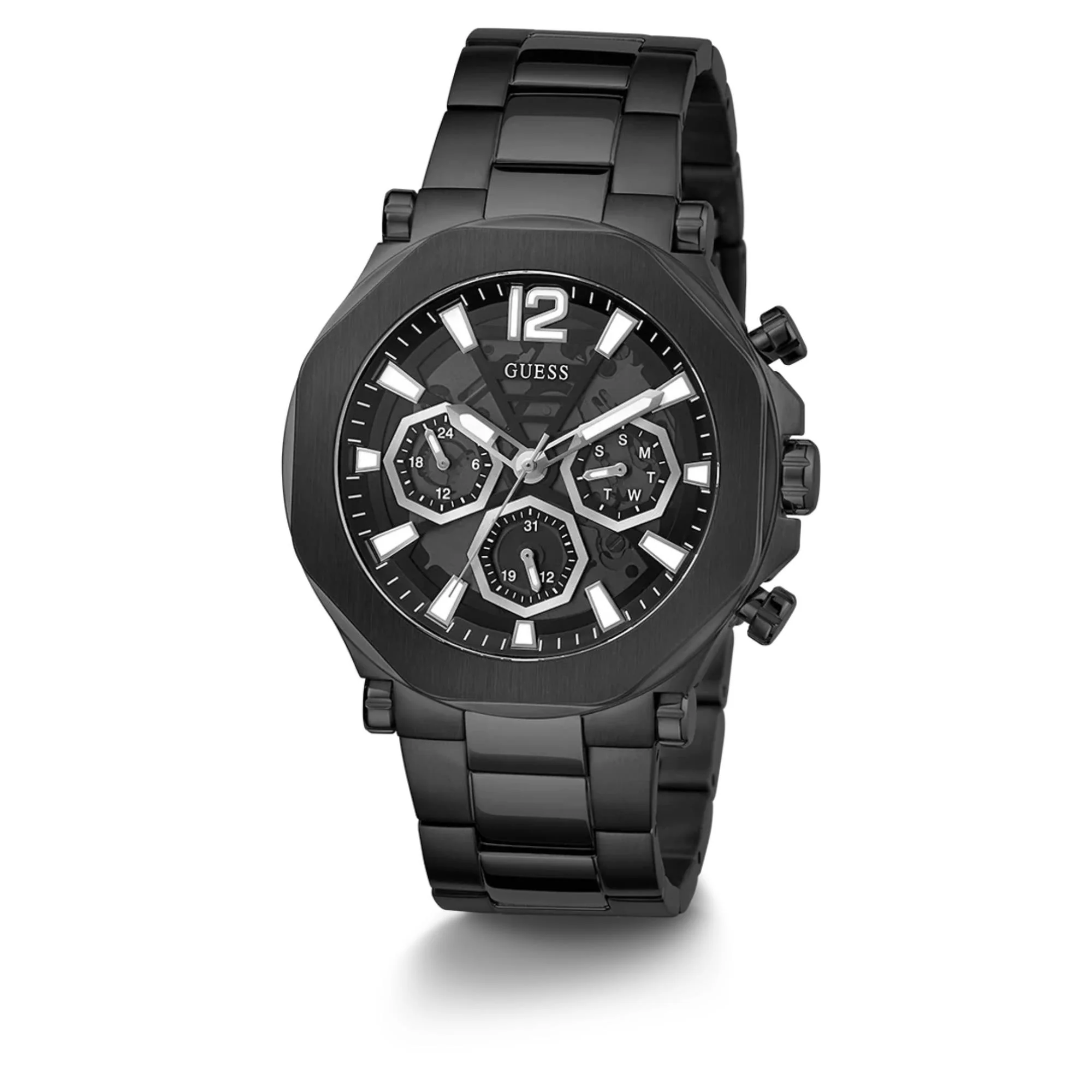 GUESS Edge Chronograph Black Dial Steel Strap Men's Watch GW0539G3 - Image 3