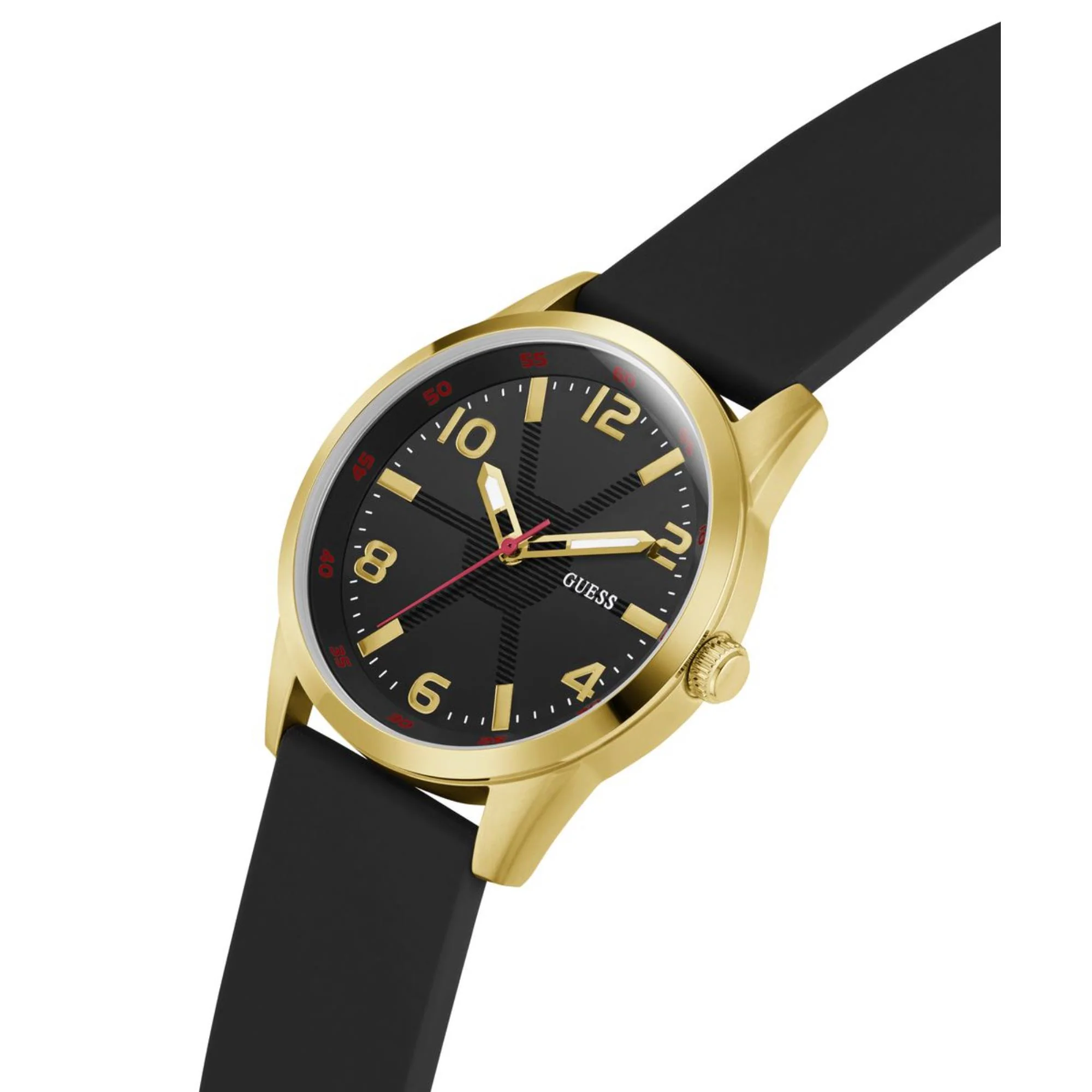 Guess Monte Black Dial Silicone Strap Men's Watch GW0805G2 - Image 12