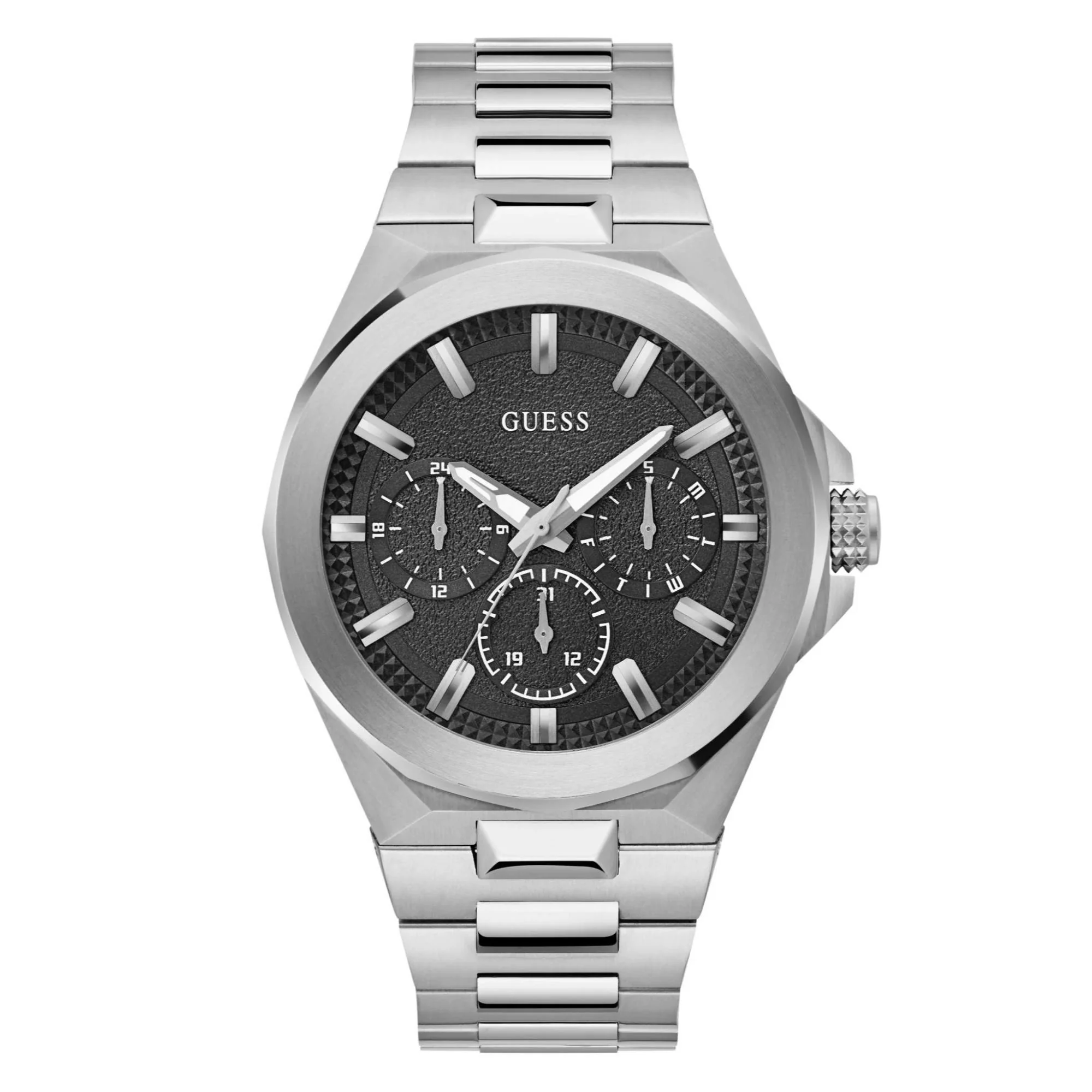 GUESS Multifunction Dashboard Quartz Black Dial Steel Strap Men’s Watch GW0798G1
