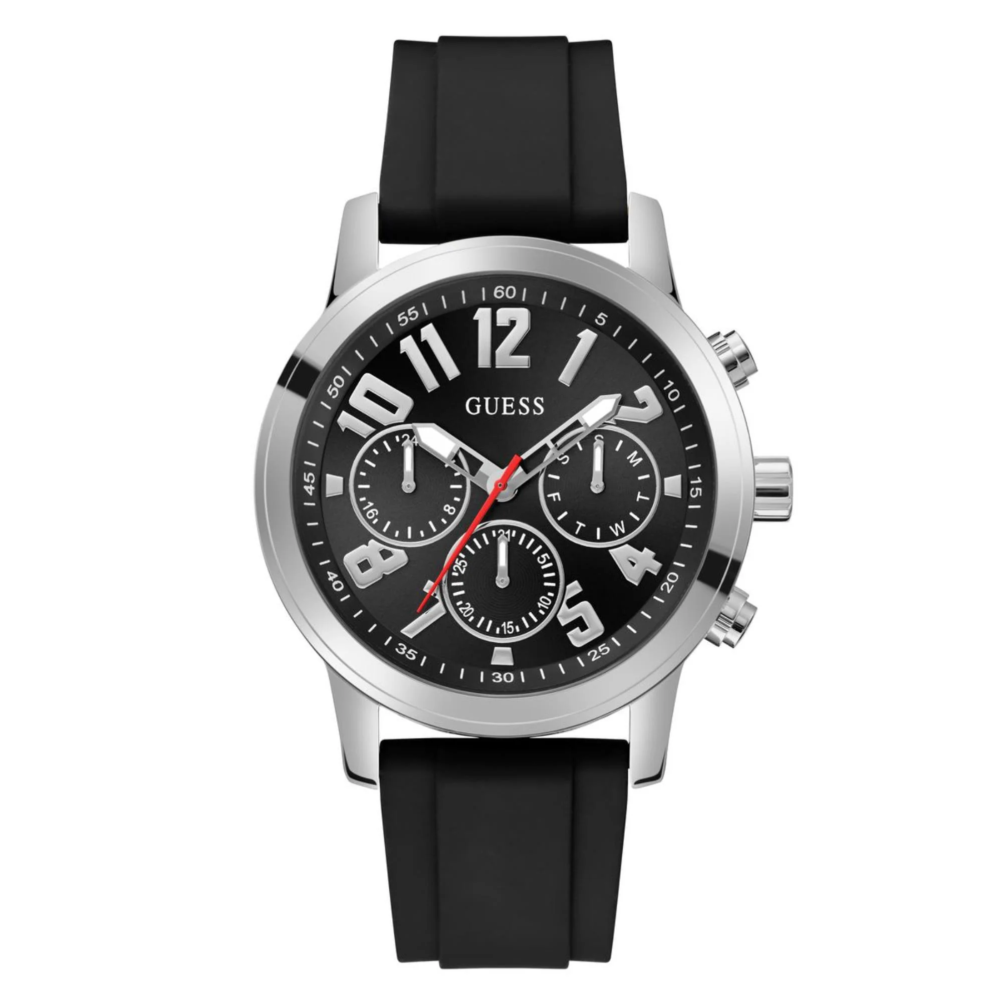 Guess Parker Black Dial Silicone Strap Men's Watch GW0708G1 - Image 9