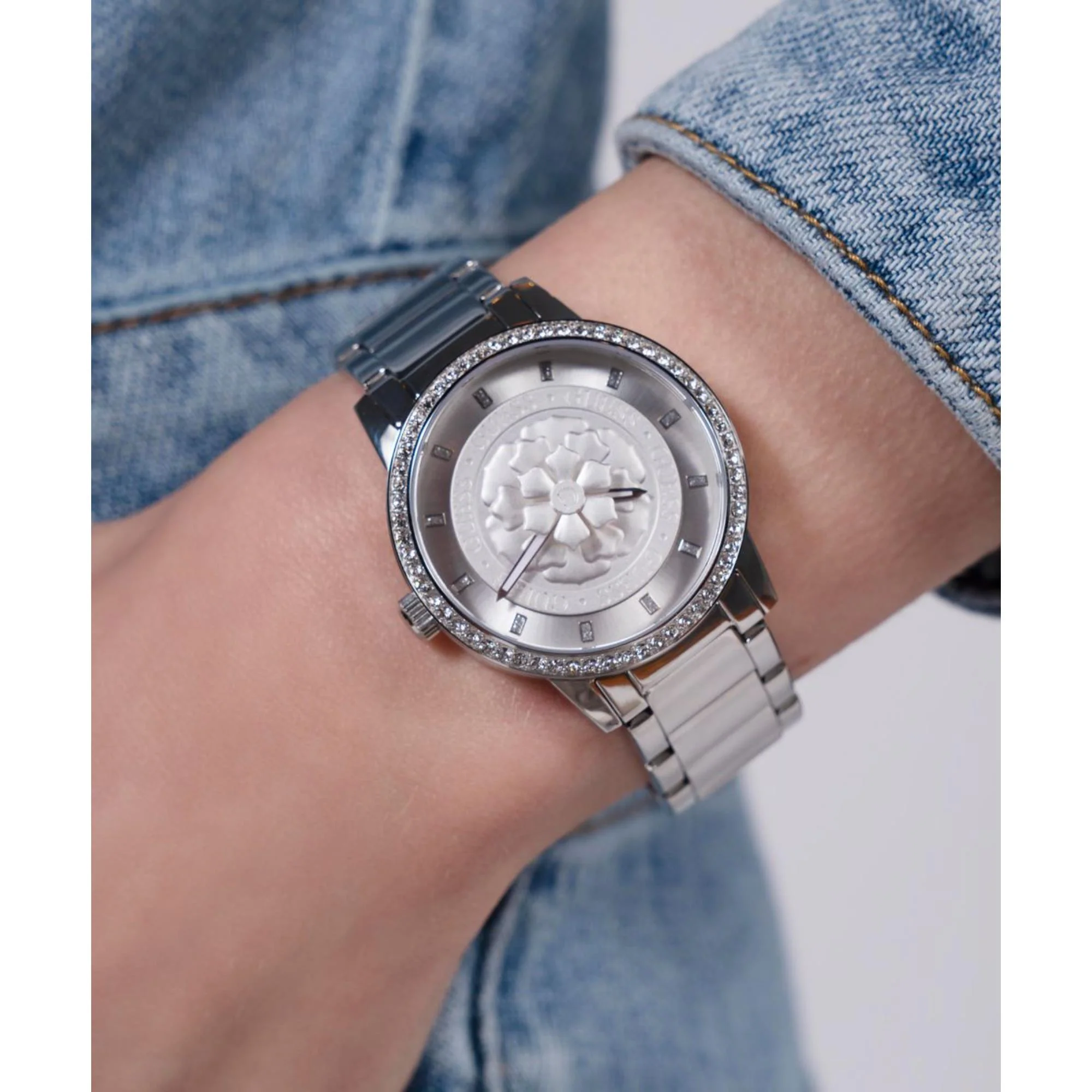 Guess Petal 40th Anniversary Silver Dial Stainless Steel Strap Women's Watch GW0747L1 - Image 11