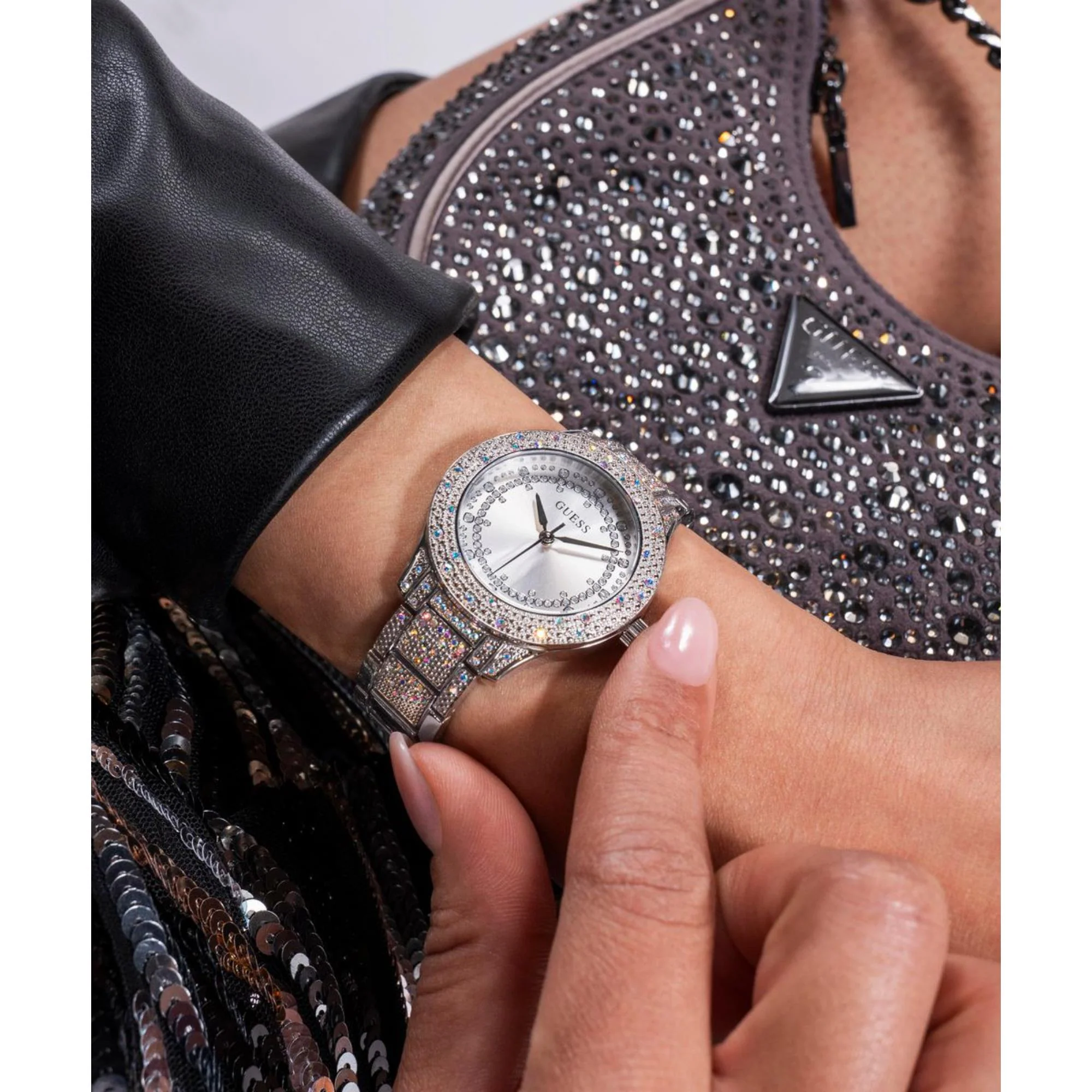 Guess Shooting Star Silver Dial Stainless Steel Strap Women's Watch GW0746L1 - Image 6