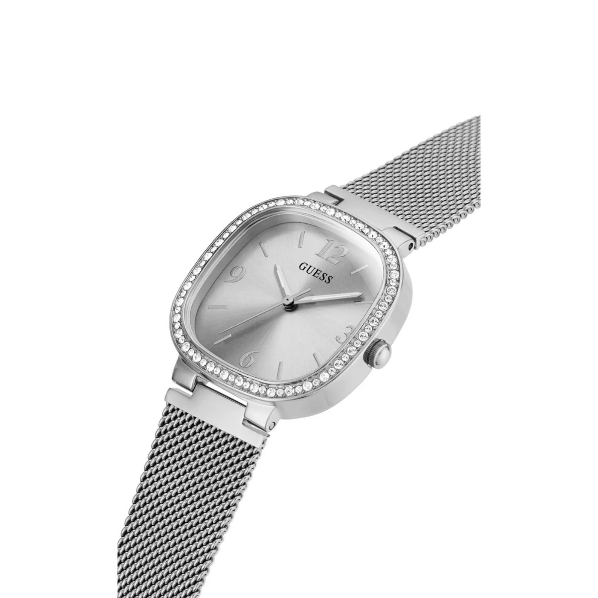 Guess Tapestry Rounded Square Silver Dial Stainless Steel Strap Women's Watch GW0354L1 - Image 11