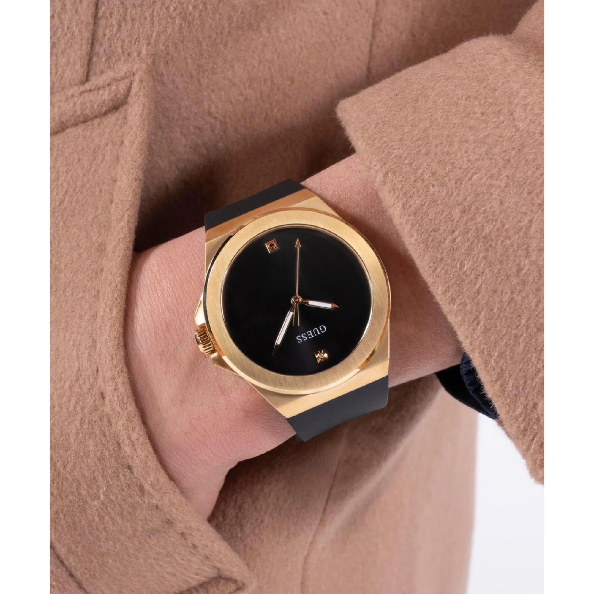 Guess Vinyl Black Dial Silicone Strap Men's Watch GW0790G1 - Image 5